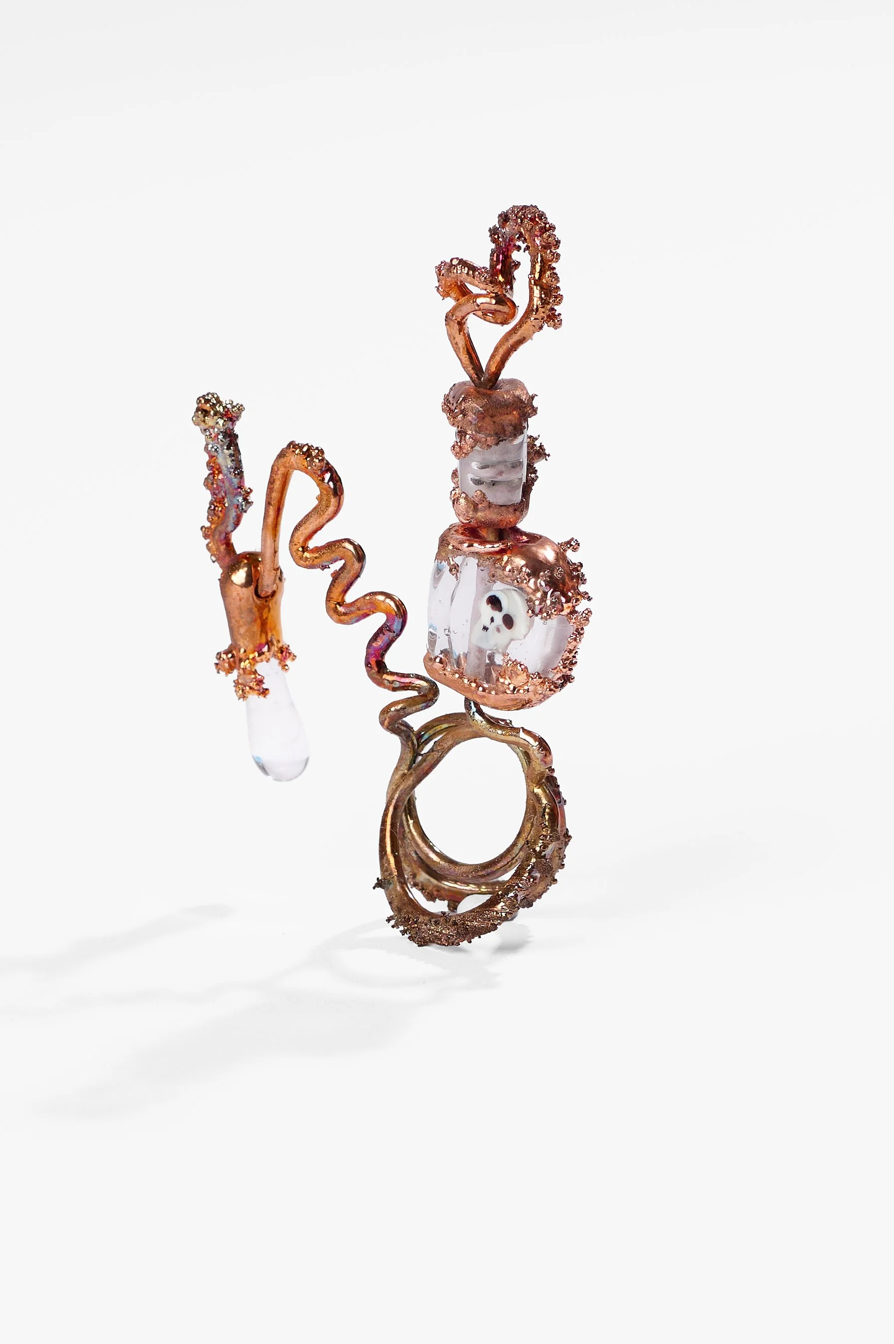 Penny Pollard, Even Autocorrect thinks I Am Dead, copper, electroformed, lamp worked glass, $375 each. Photography: Ross Coulter