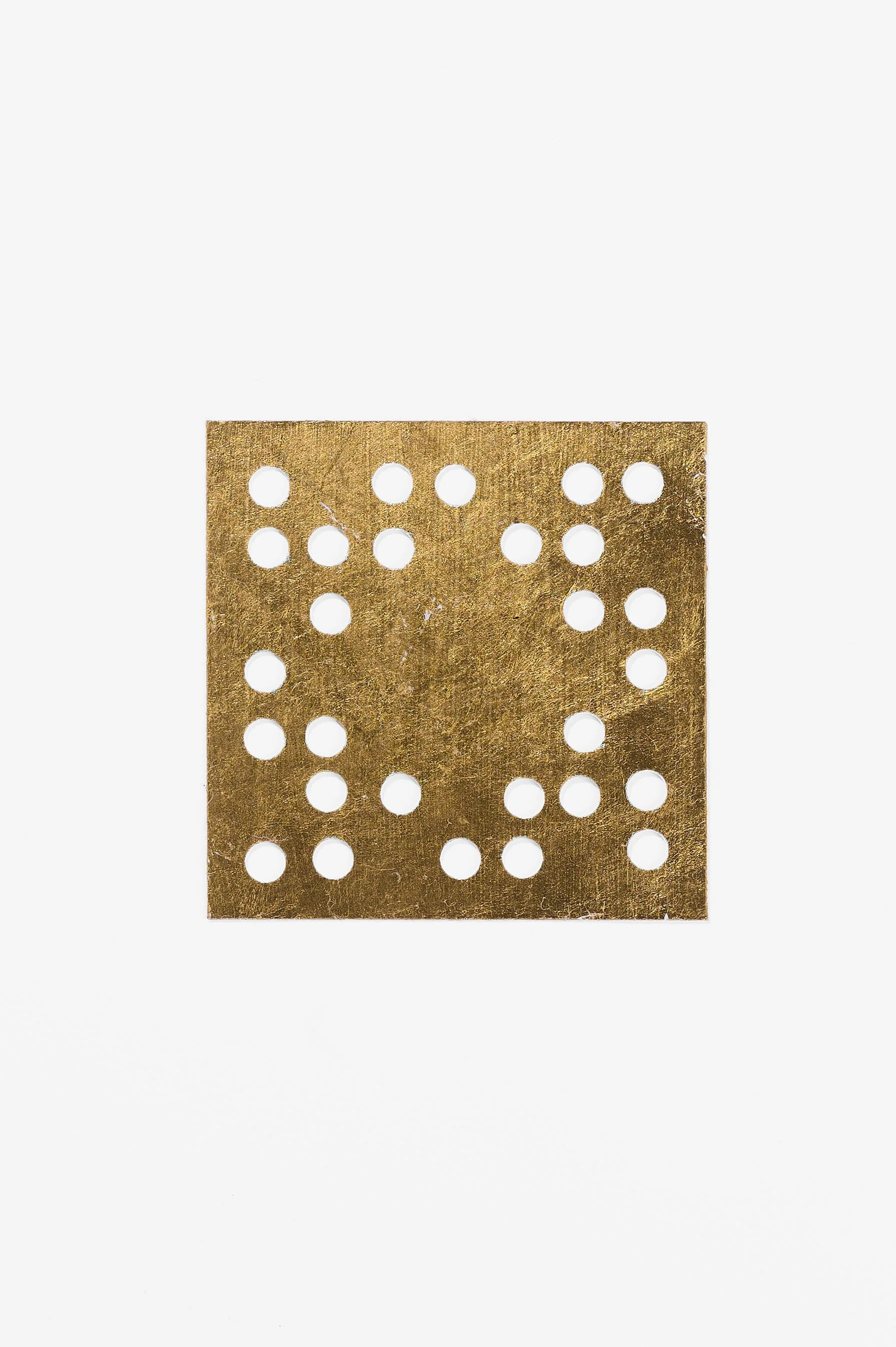 Gilda Jones, Confetti, satin-finish photographic paper, 23-carat gold leaf, three 7.1 √ó 7.1 cm cards and one approx. 4 √ó 4 cm paper ring, 2026, $350. Photography: Ross Coulter