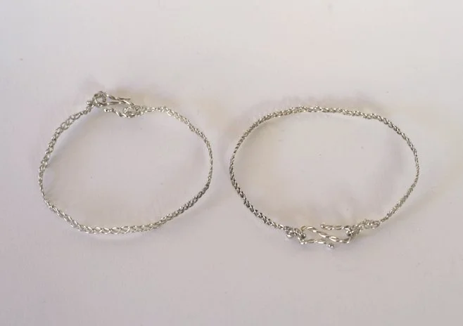Hedwig Crombie, woven sterling silver bracelet, 2023