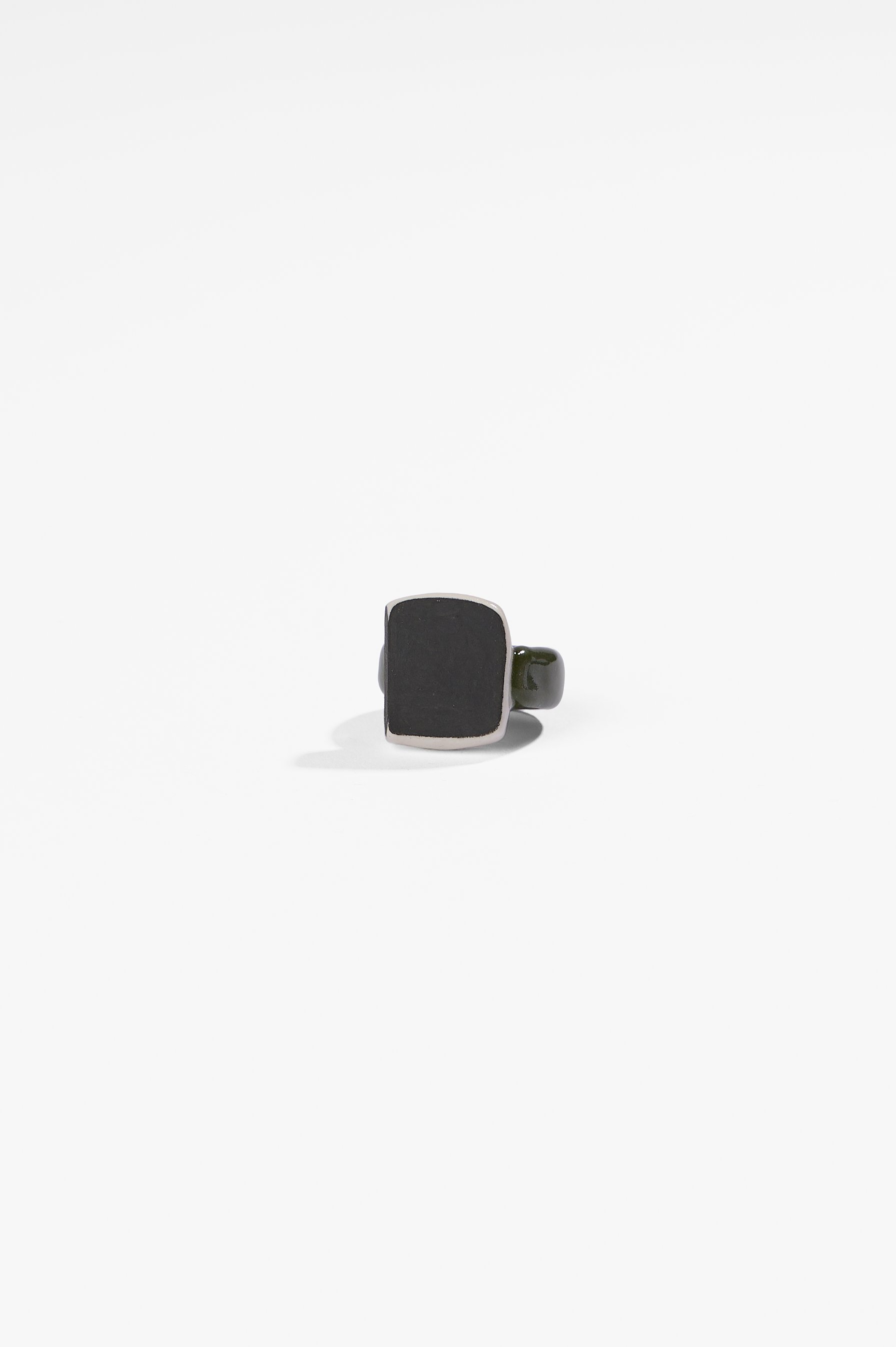 Manon van Kouswijk, Rings for Found Hands (dark green, black and white), porcelain, dimensions vary per ring, 2026, $590 each. Photography: Ross Coulter