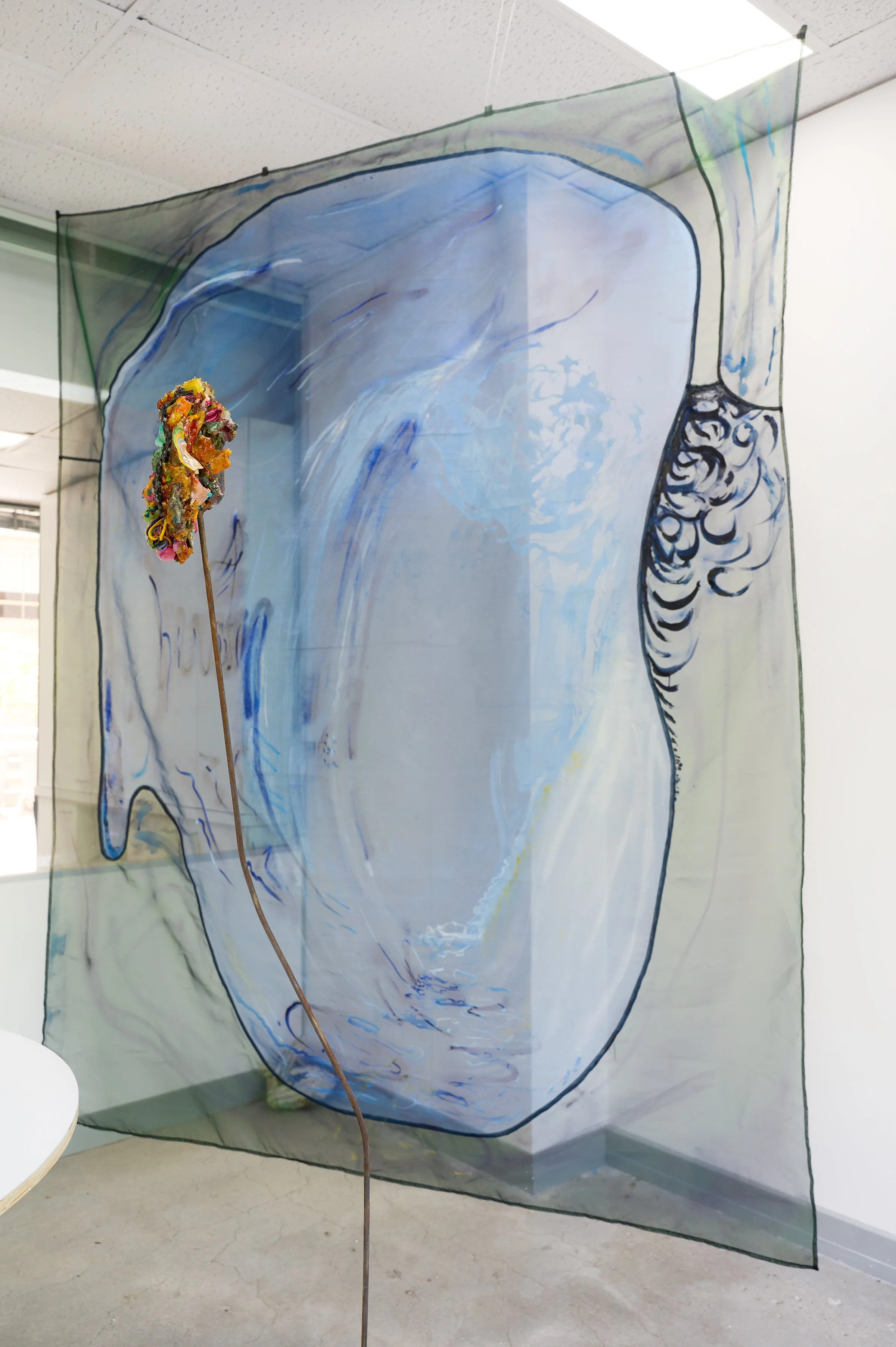 LIQUID, installation view, Monique Barnett and Yongping Ren, 2026. Photography Ross Coulter.