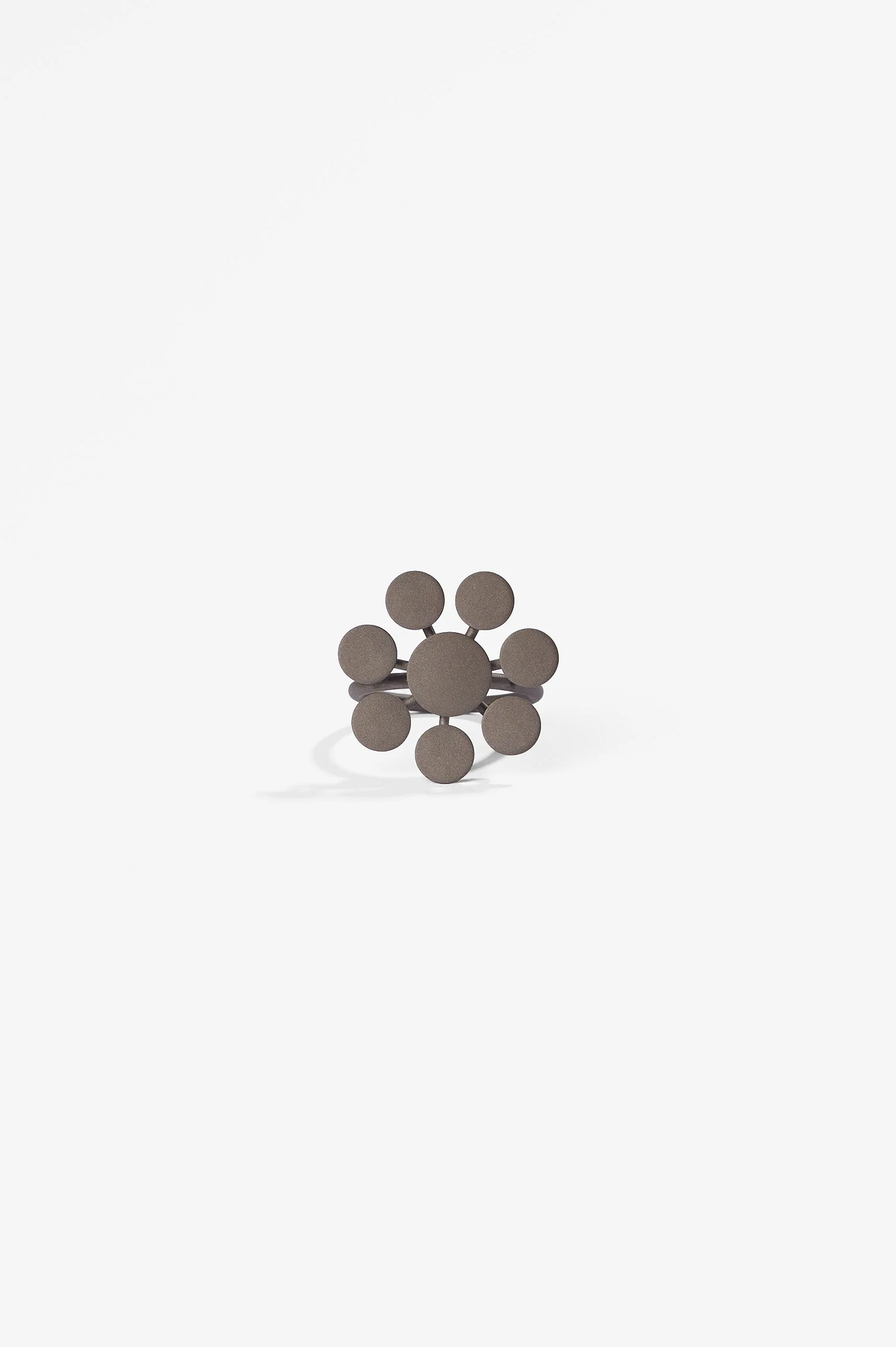 Mascha Moje, Ring 1, monel, 2.5 x 2.8 cm, size 61, 2026, $780. Photography: Ross Coulter