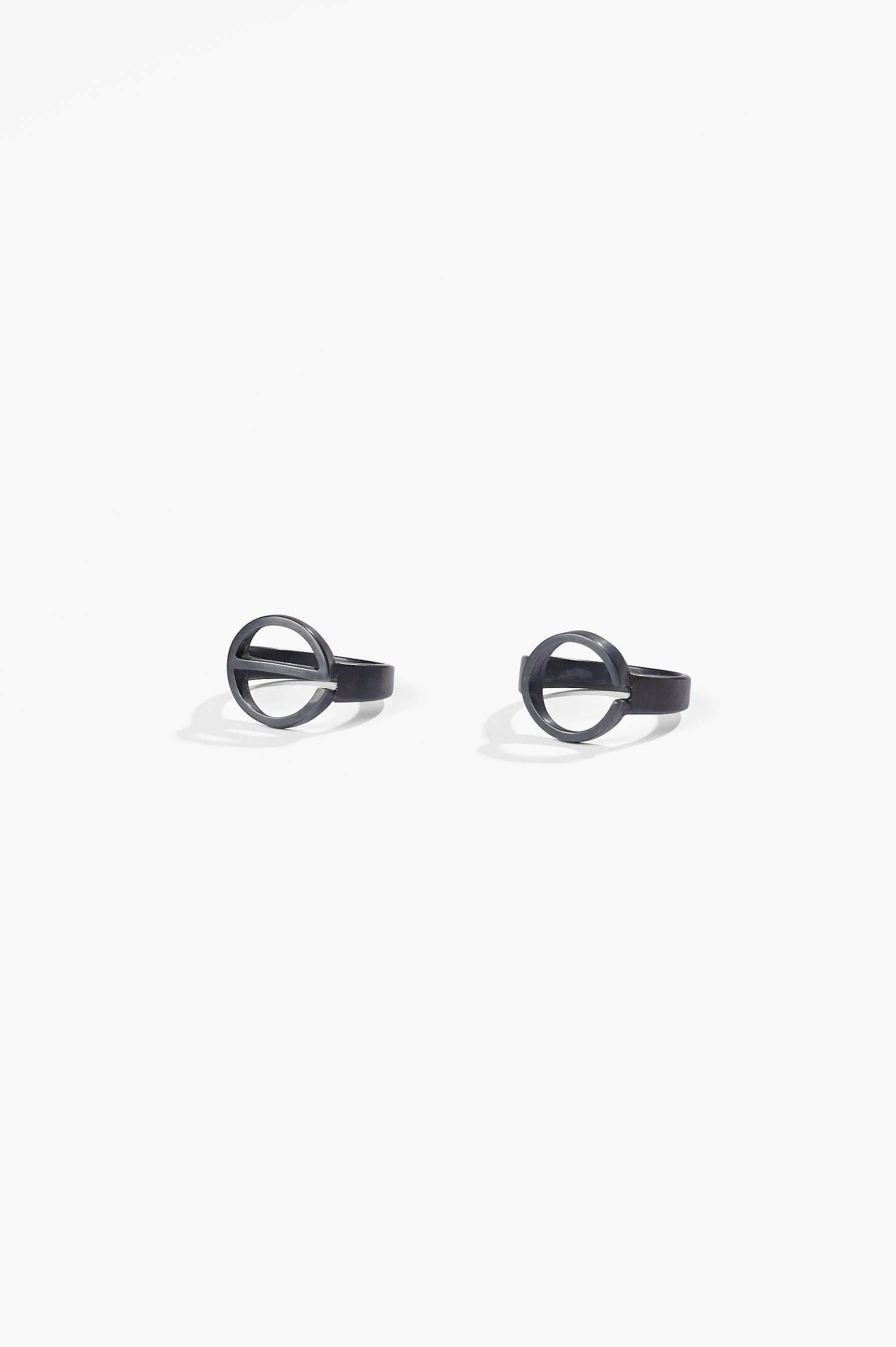 Roseanne Bartley, Letter rings (e and c), sterling silver, various sizes, 2026, $420 each. Photography: Ross Coulter