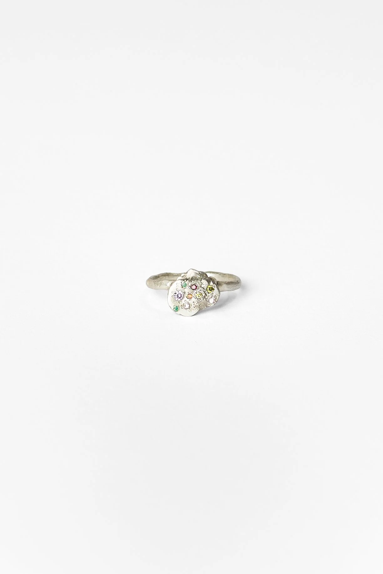 5. Audrey Tan, ‘squashed button’, 2025
recycled sterling silver, cubic zirconia, approx. size M. Price: $350