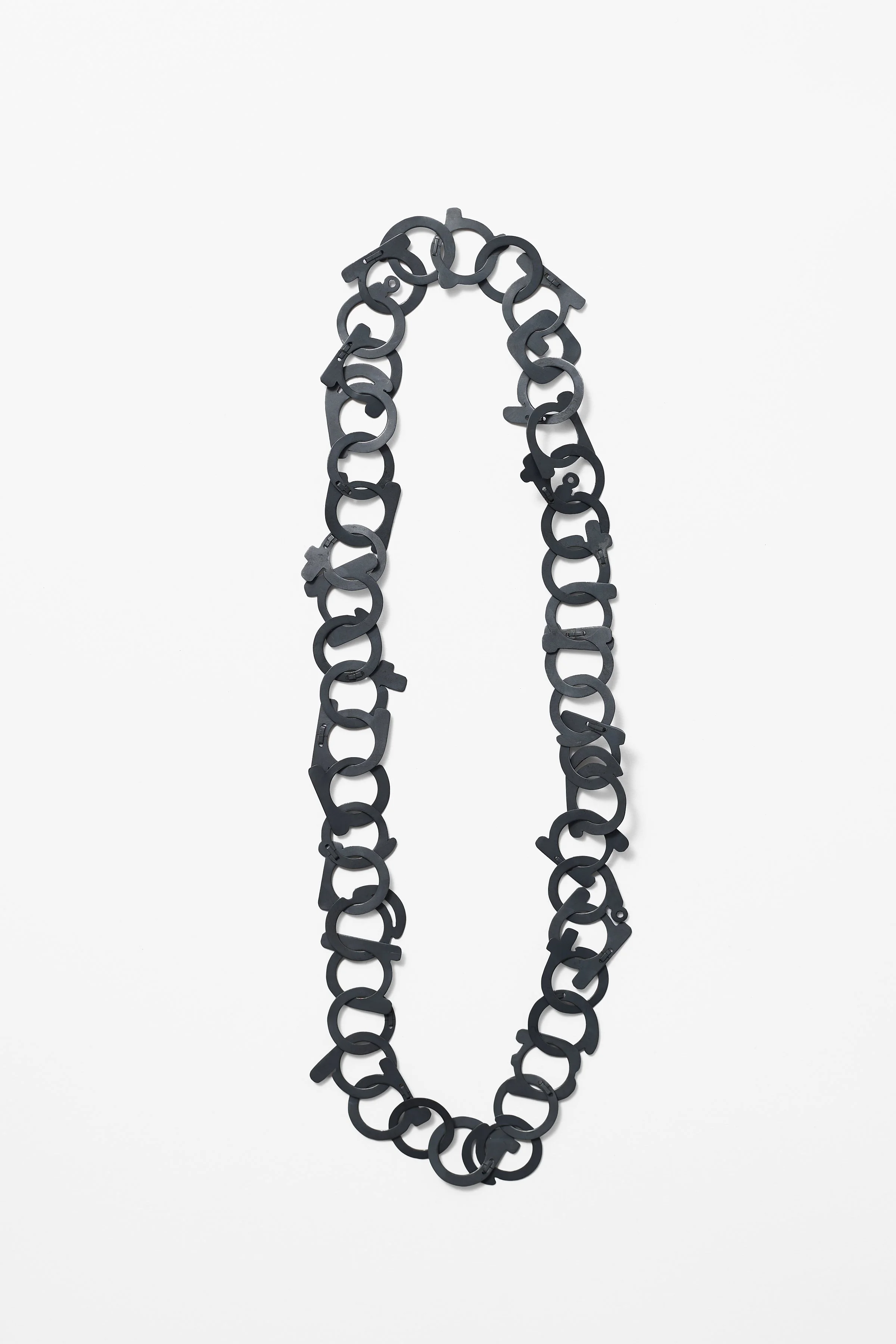64. Roseanne Bartley, ‘Hovering on the threshold of something beautiful’, necklace, 20254, oxidised sterling silver, necklace section 32cm, pendant 12x10x.5cm. Price: $1,500
