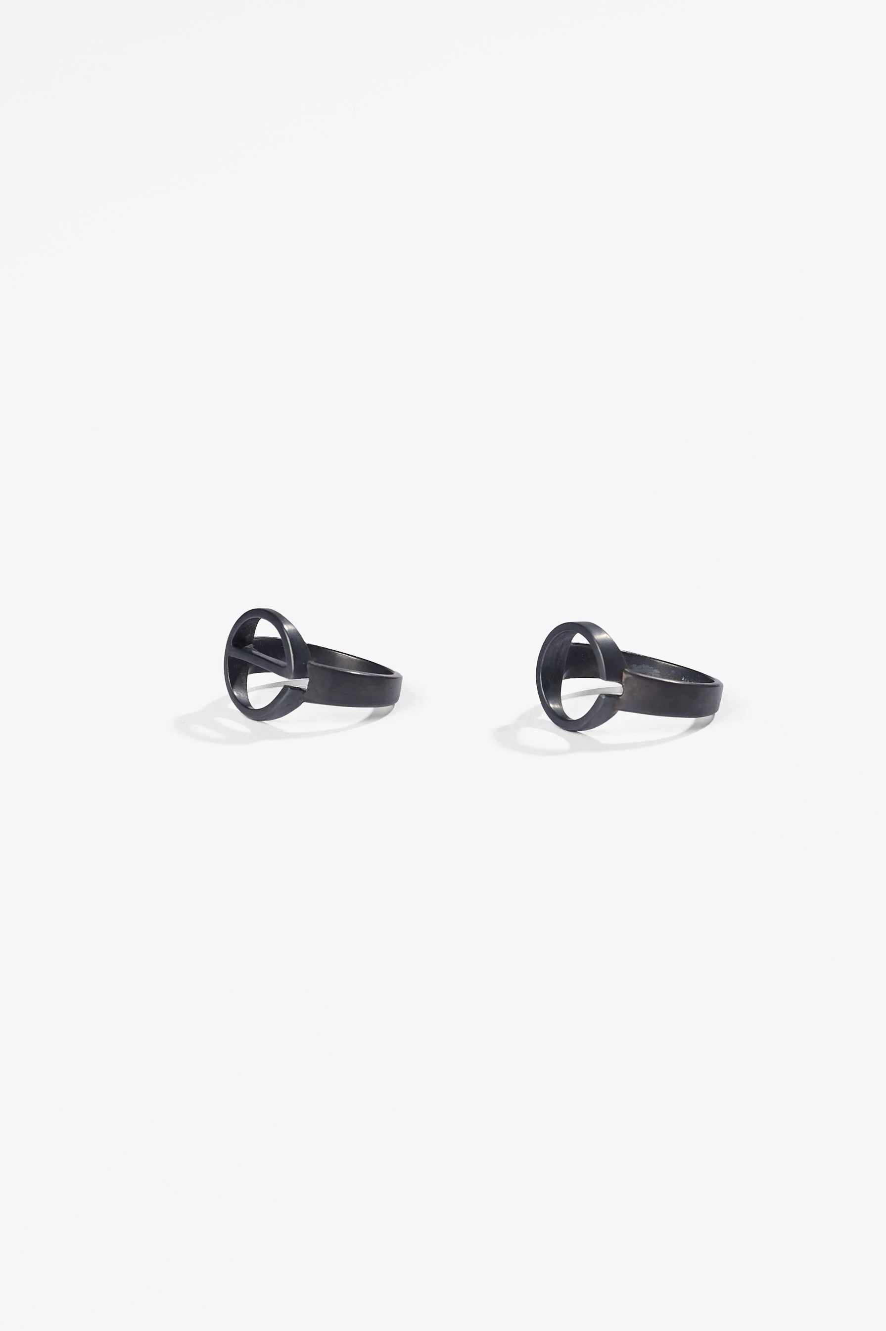 Roseanne Bartley, Letter rings (e and c), sterling silver, various sizes, 2026, $420 each. Photography: Ross Coulter
