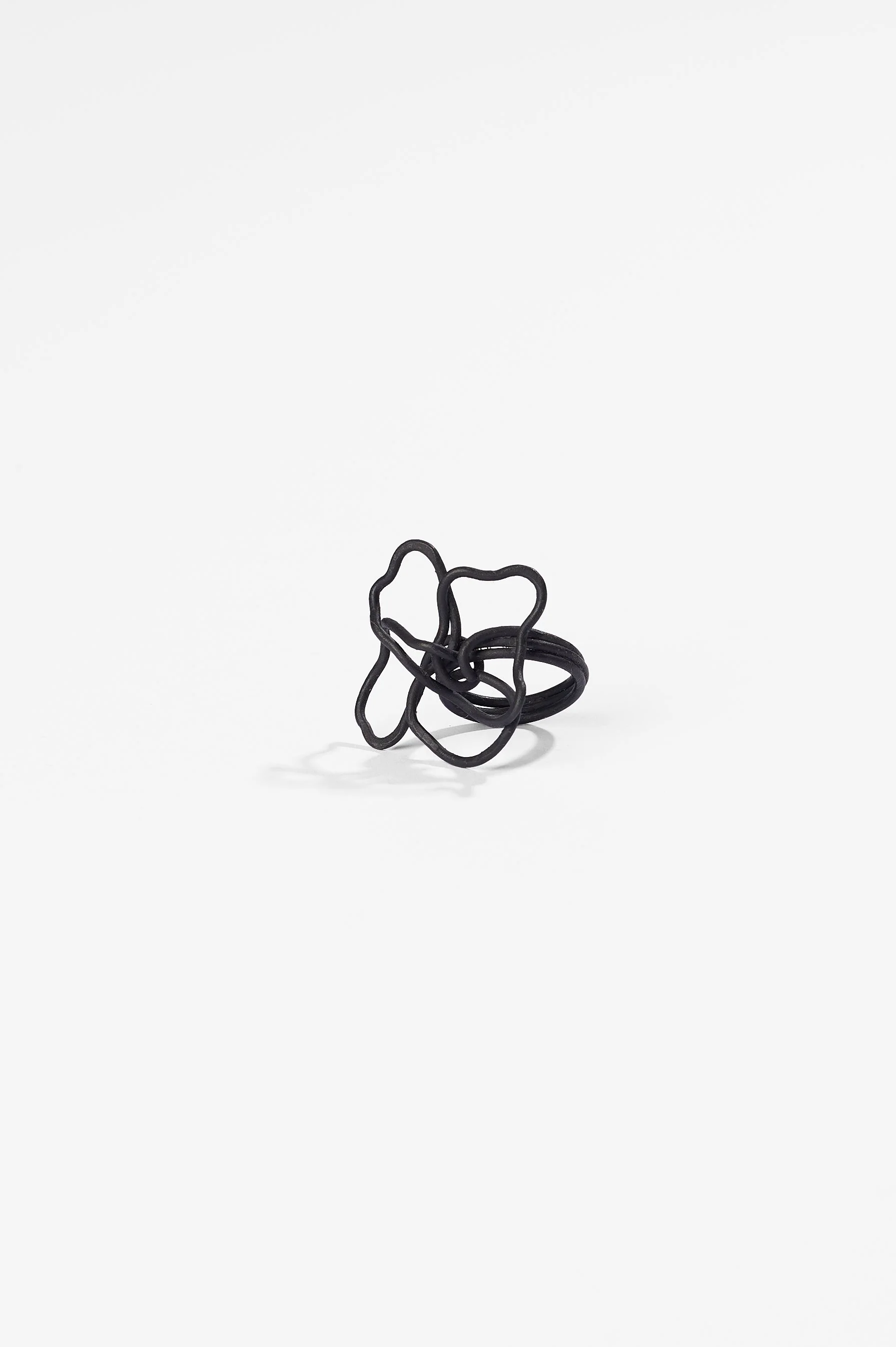 Sue Buchanan, Flower drawing #1, 925 silver, oxidised, 2026, $220. Photography: Ross Coulter