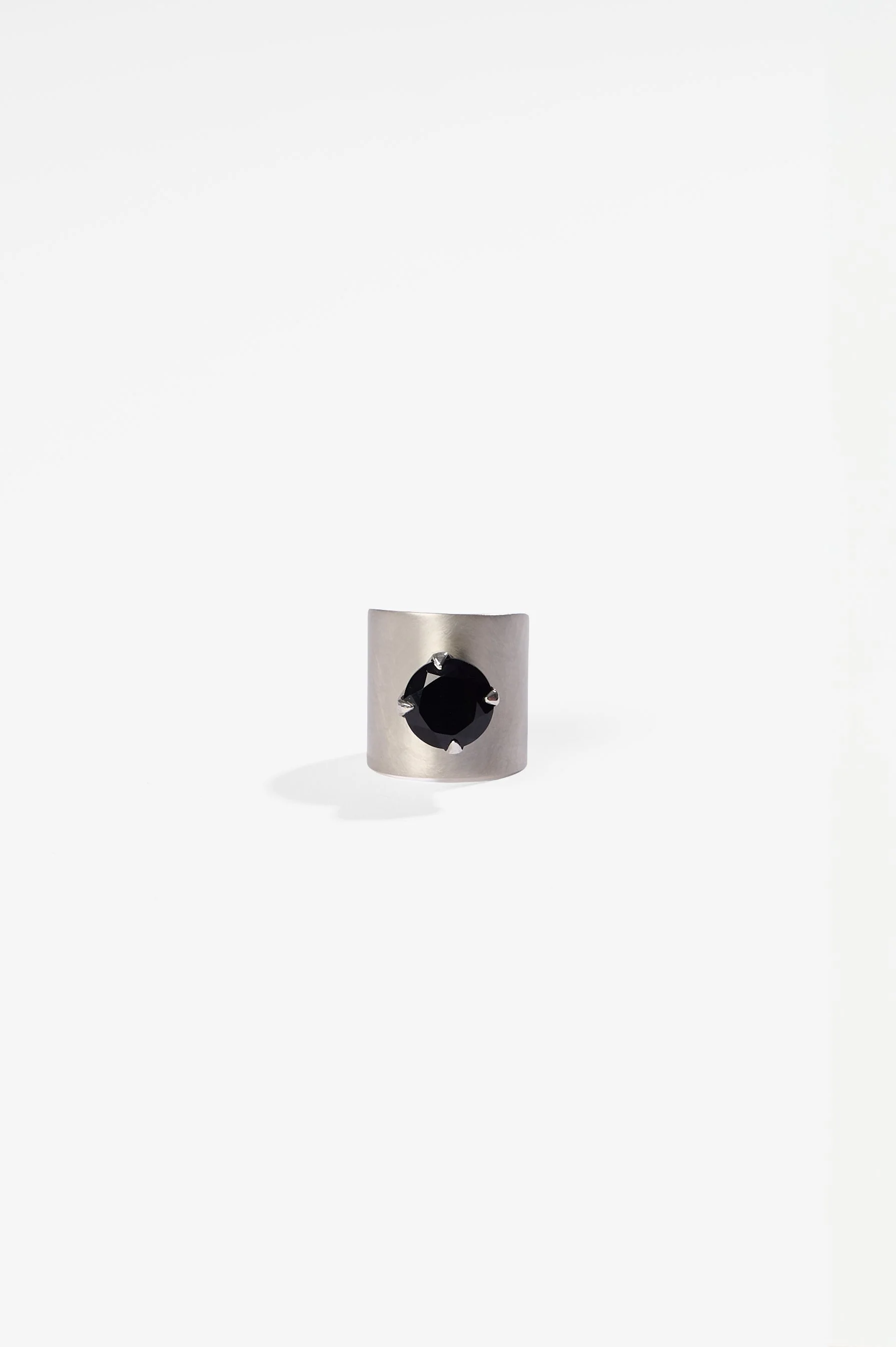 Flynn Parker-Greer, STONE, sterling silver, onyx, size R, 2026, $880. Photography: Ross Coulter