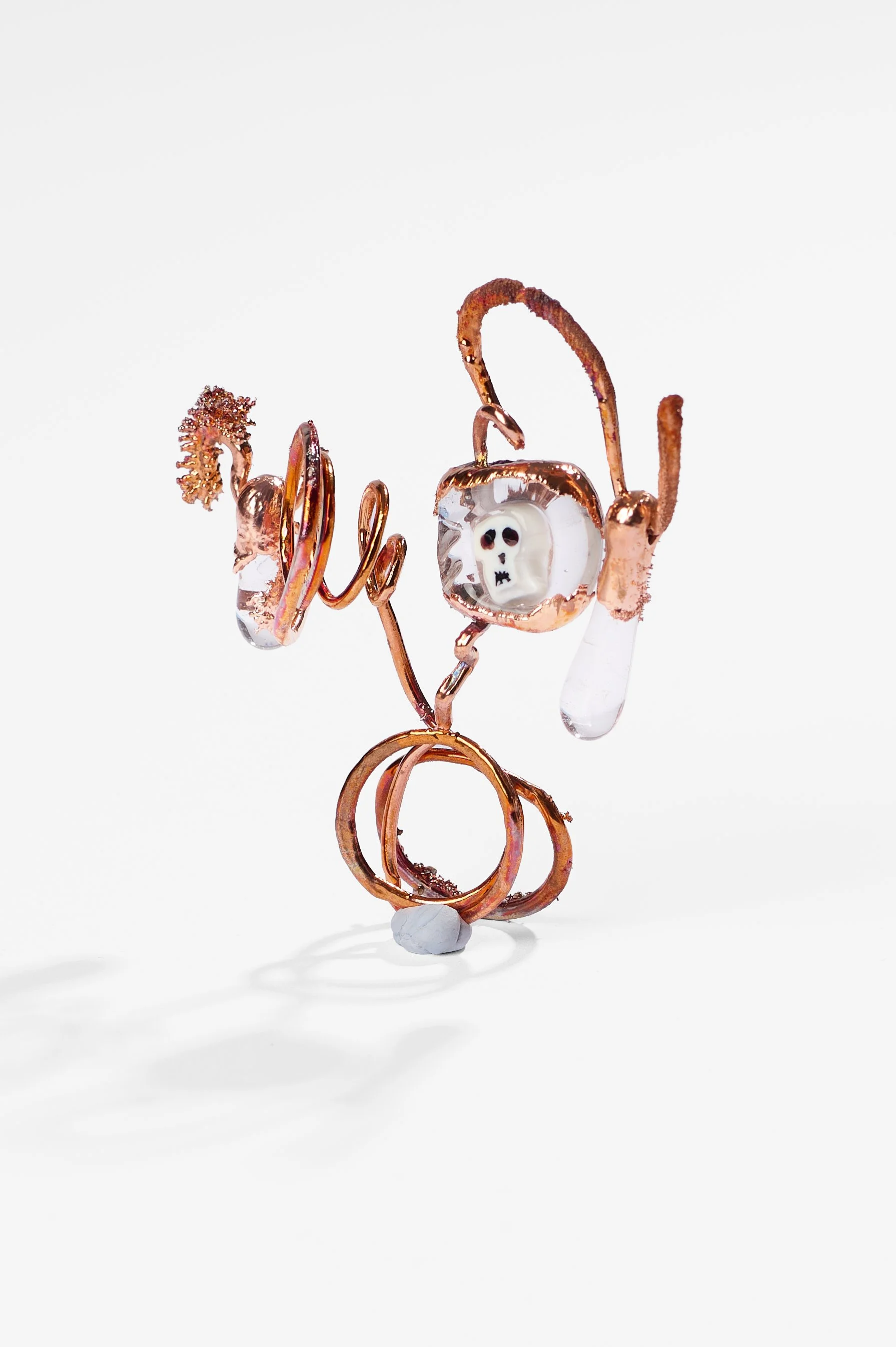 Penny Pollard, Even Autocorrect thinks I Am Dead, copper, electroformed, lamp worked glass, $375 each. Photography: Ross Coulter