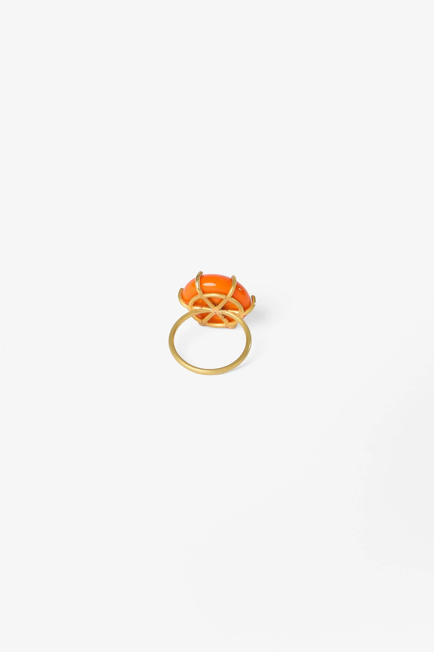 18. Mascha Moje, ‘Untitled’, 2025
20ct gold ring with glass orange millefiori, 3x2x2cm, approx. size Q. Price: $2000
(Price subject to change)
