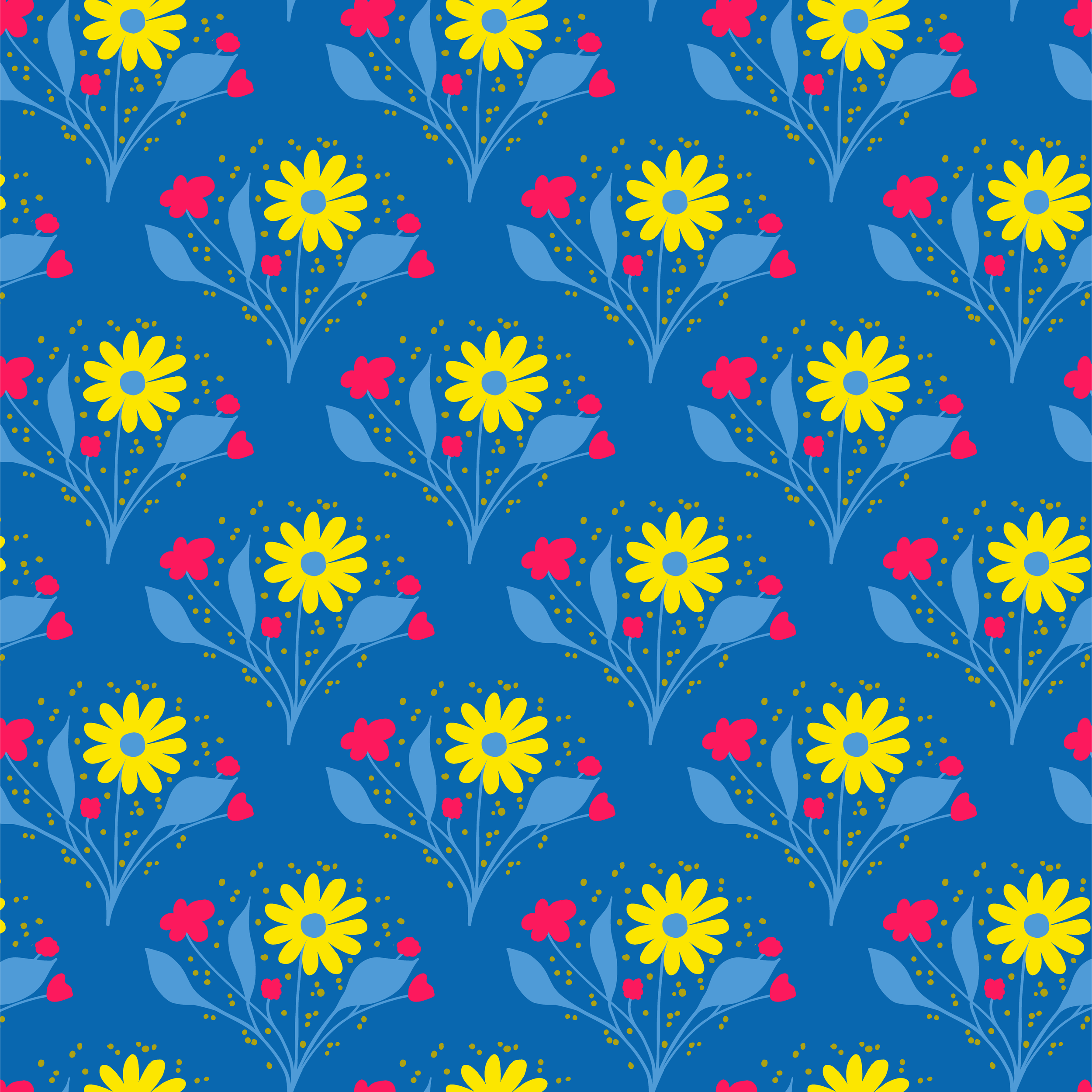 Petal Party - Blue & Yellow