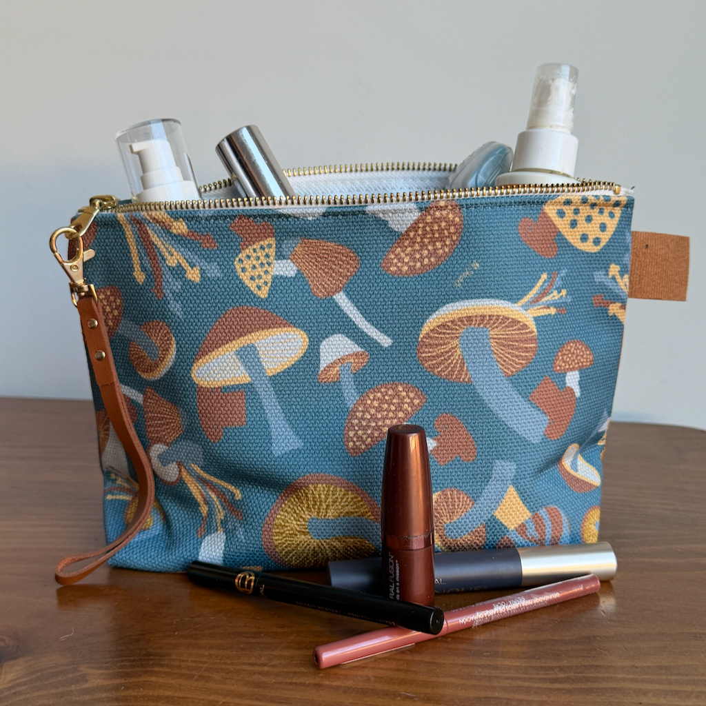 Moody Mushroom Zippered Pouch