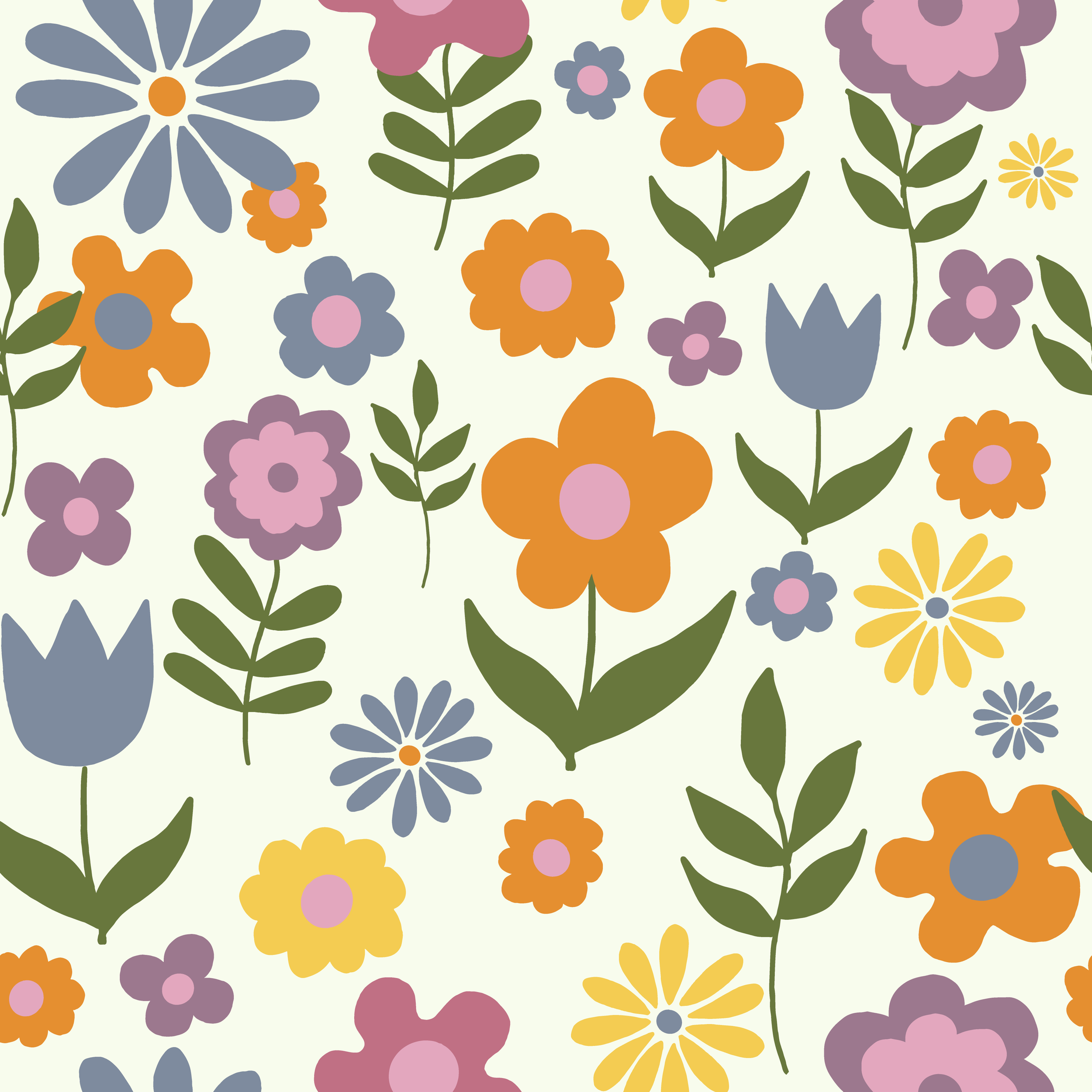 floral pattern on cream background