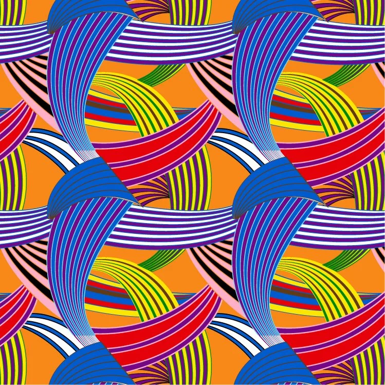 Graphic Waves - Orange Background