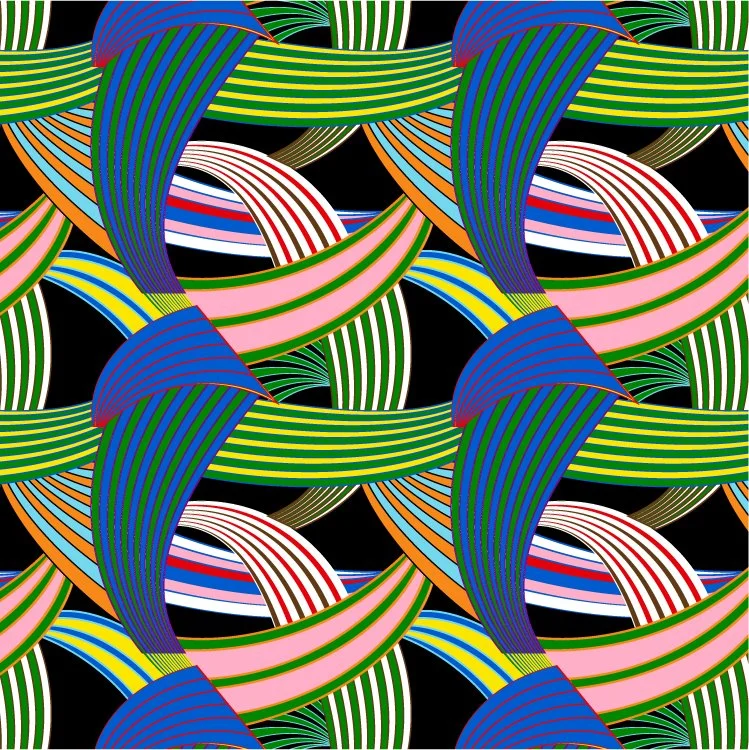 Graphic Waves - Black Background