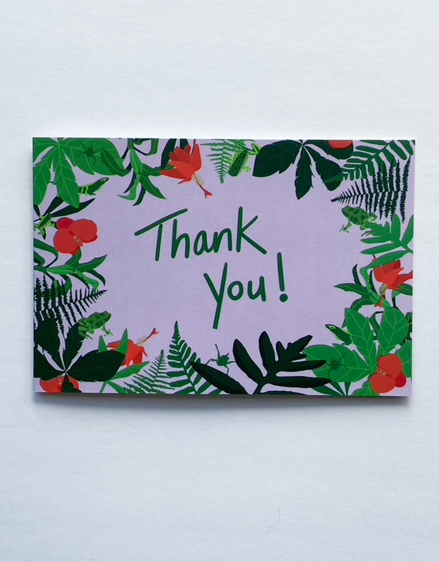 Thank you card with rainforest design
