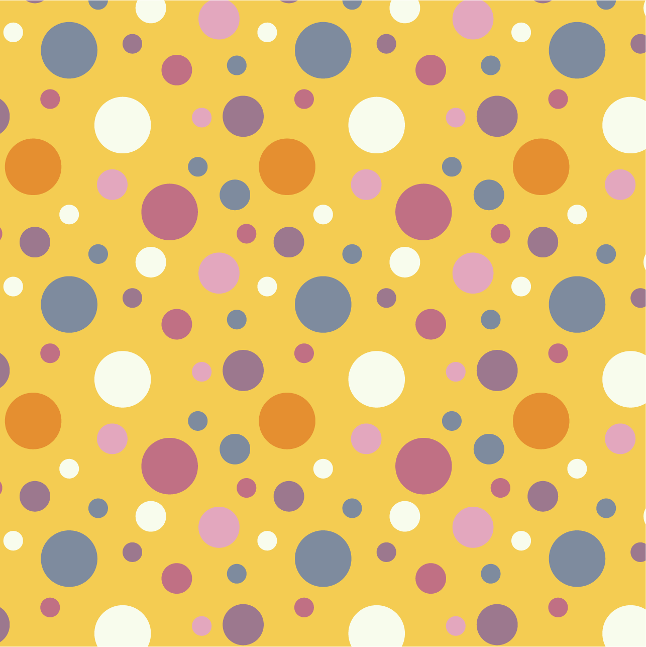 Colourful Circles on yellow background