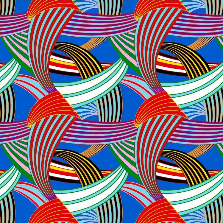 Graphic Waves - Bright Blue Background