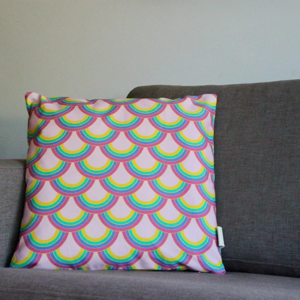 Pink Rainbow Pillowcase - 18" X 18"