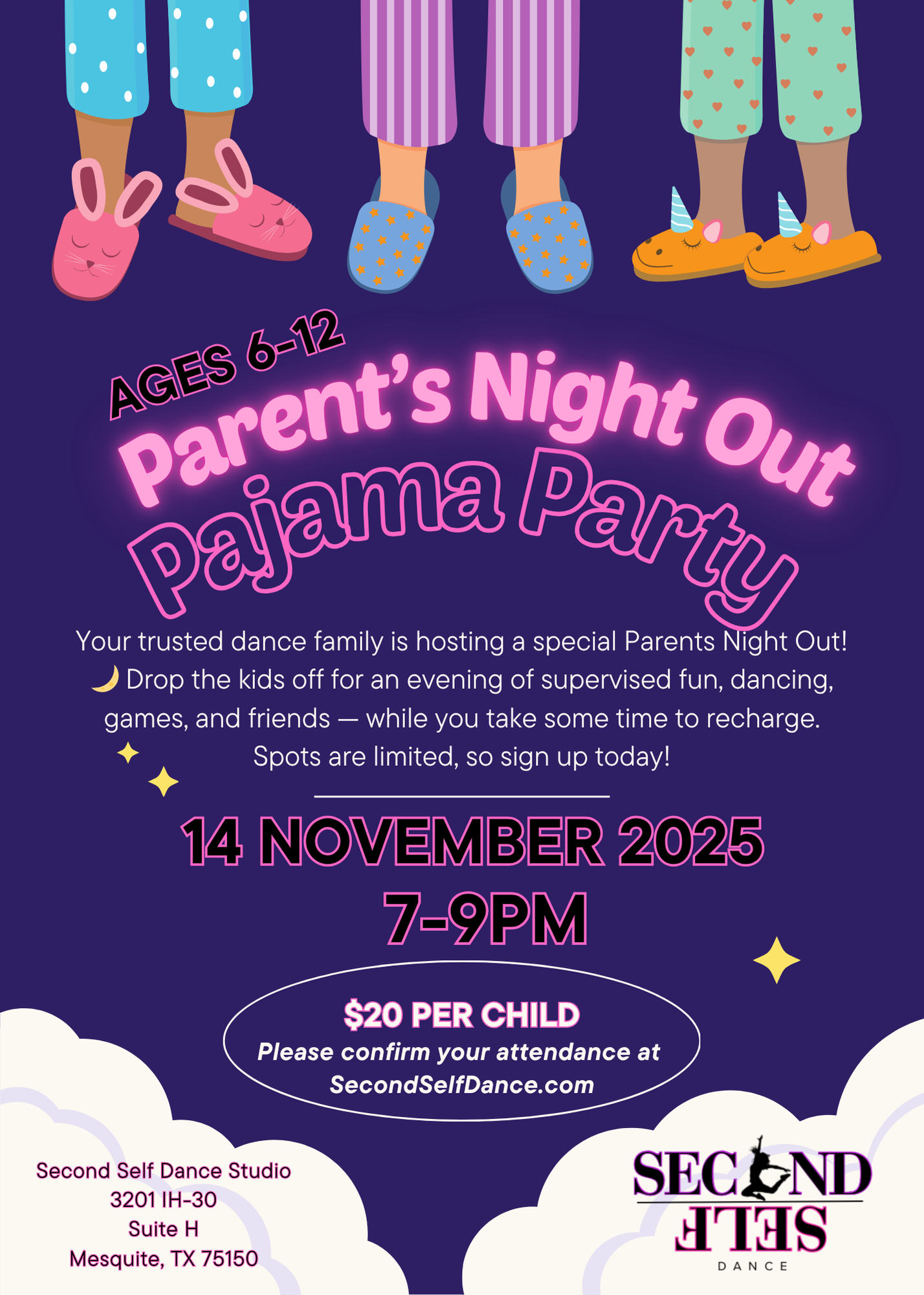 Blue White Bold Illustrative Pajama Party Invitation.png