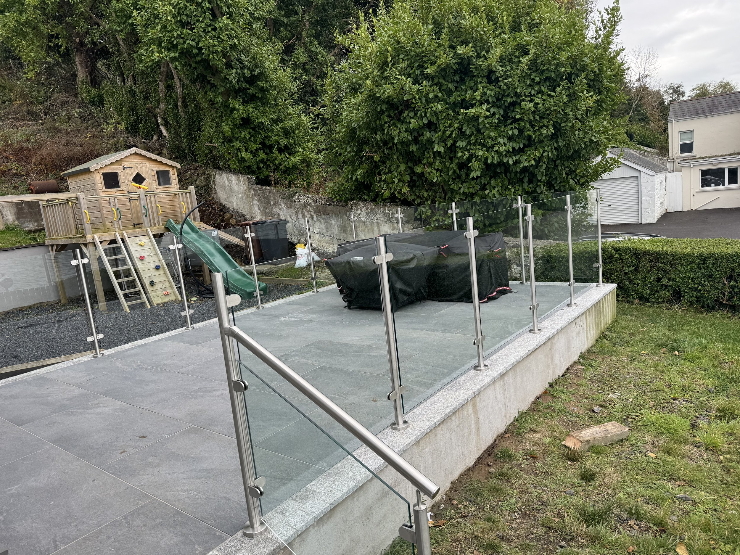 Use a Glass Balustrade to create different areas in your Garden