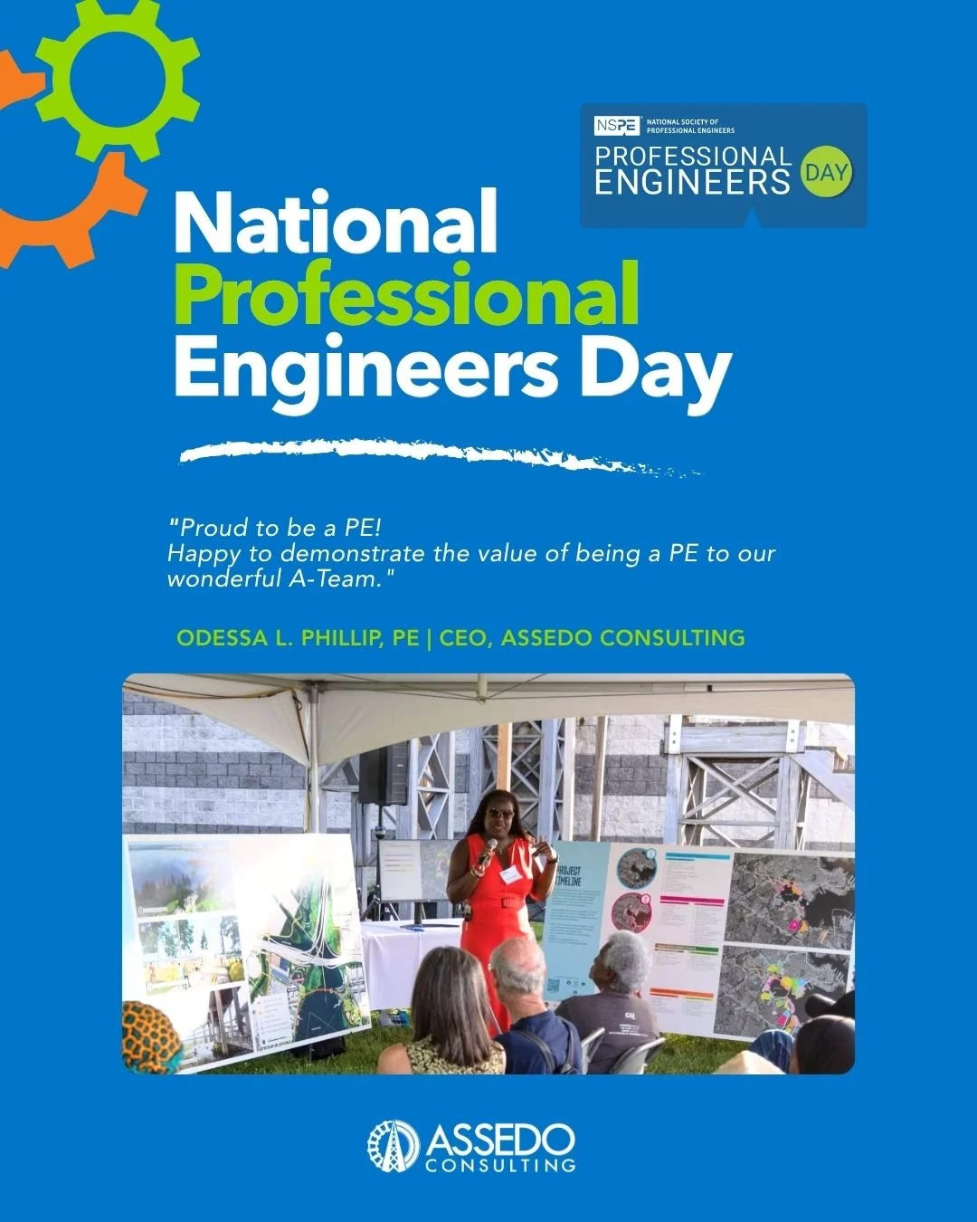 Happy Professional Engineers Day!

At Assedo, we are proud to have a licensed Professional Engineer (PE) serving as our President &amp; CEO, bringing technical expertise, leadership, and a commitment to delivering high-quality solutions for our clien