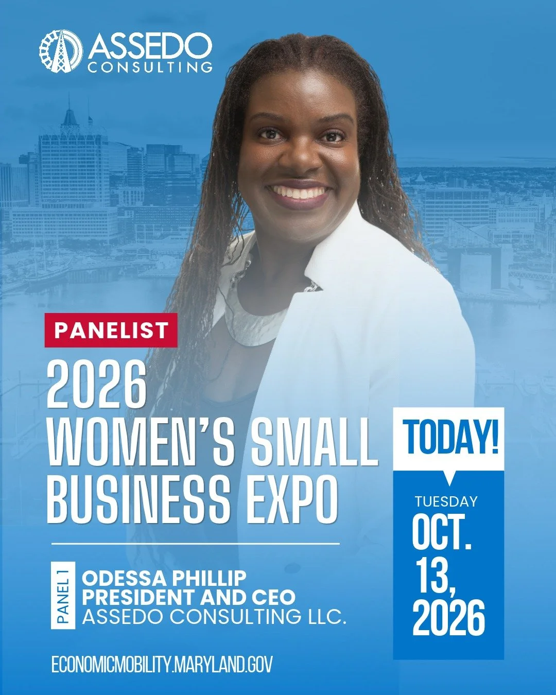 📣 Assedo is heading to the 2026 Women&rsquo;s Small Business Expo!

We&rsquo;re proud to share that our President &amp; CEO, Odessa Phillip will join a panel of women business owners at this year&rsquo;s expo, hosted by the Maryland Department of So