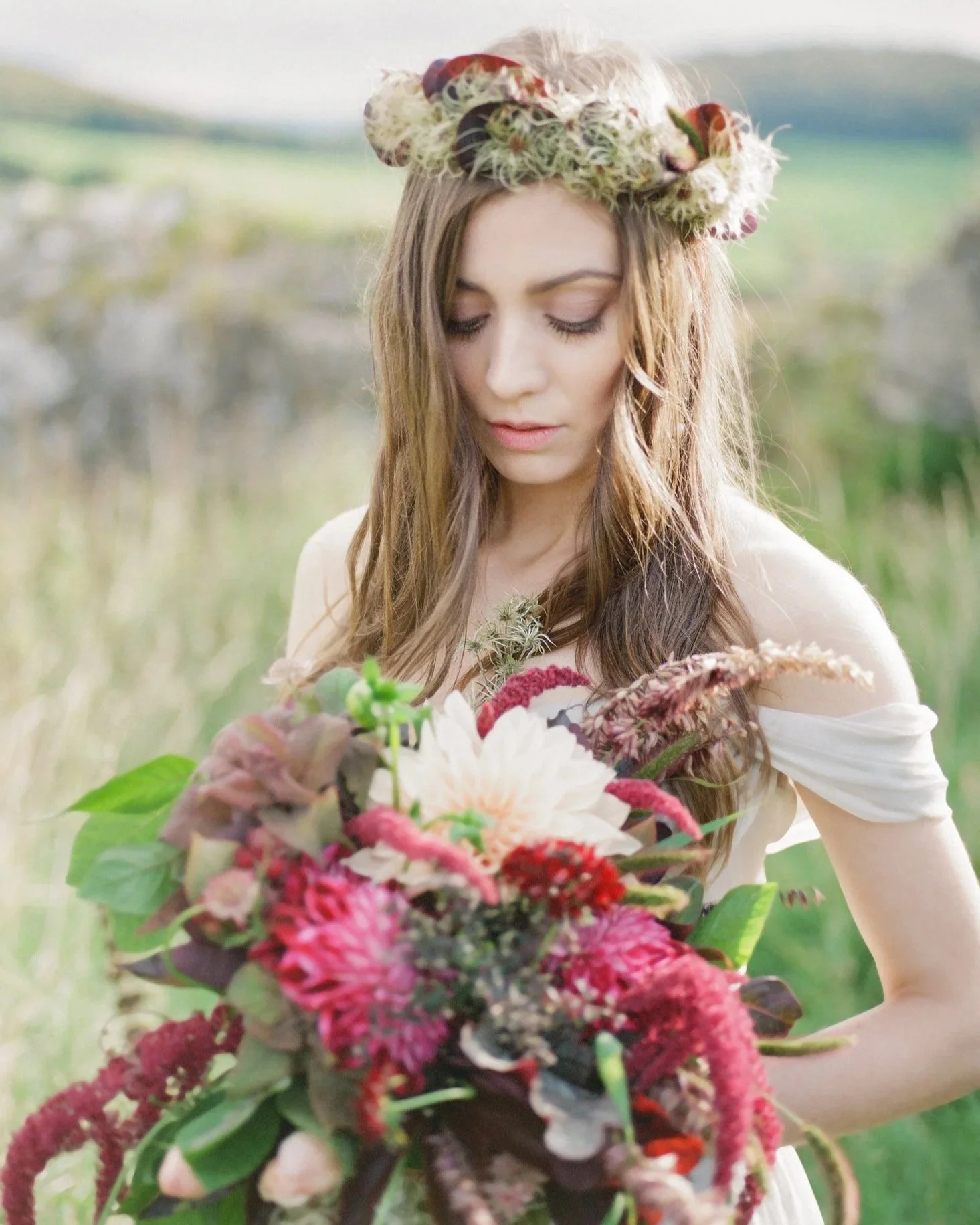 Paloma Feijoo modelling in a bridal editorial photographed by Kayla Yestal and featured in Magnolia Rouge