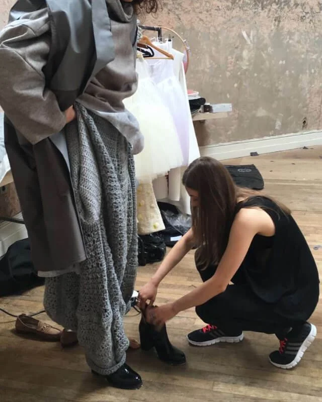 Paloma Feijoo behind the scenes styling an editorial photo shoot for Dublin Fashion Festival