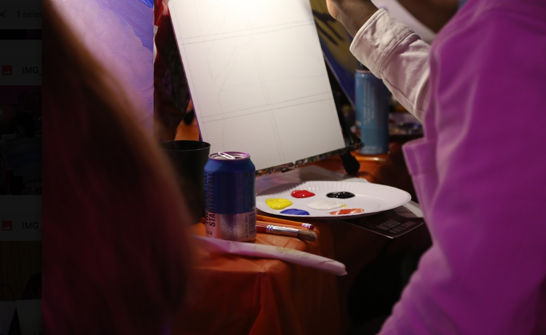 Picture of paint and blank canvas