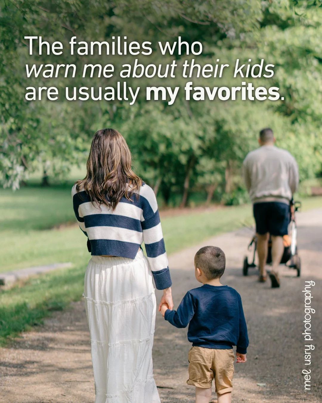 I've photographed families in living rooms, backyards, parks, and trails &mdash; and there's something that consistently happens the moment we step outside and start moving.⁠
⁠
The self-consciousness that walks in with us? It doesn't keep up. Kids fi