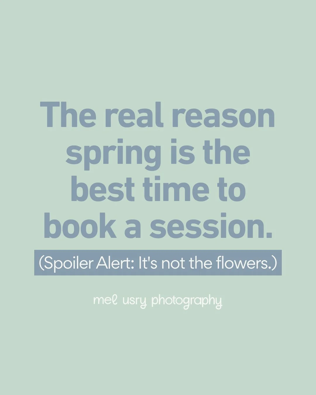 Everyone talks about spring photography like it's about the aesthetic.⁠
The golden hour. The wildflowers. The soft, dreamy light filtering through new leaves.⁠
And yes &mdash; all of that is real, and all of that is beautiful.⁠
But honestly? That's n