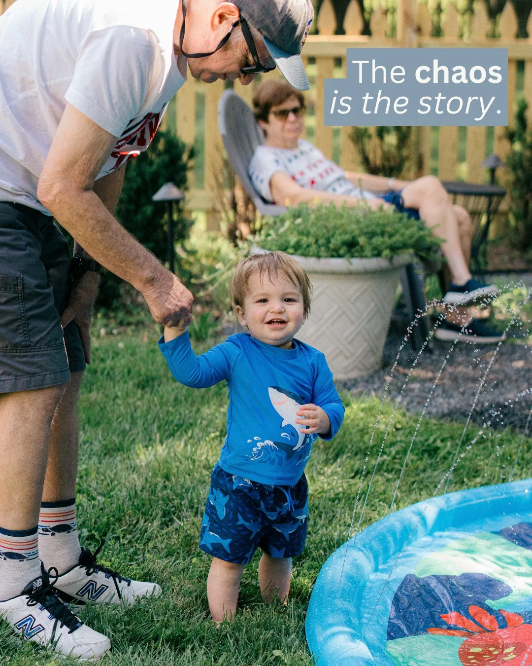The cousins chasing each other across the yard. The grandparents settled into their lawn chairs, watching it all. The adults laughing about something from twenty years ago that nobody else quite remembers right. The little one who finally warmed up &