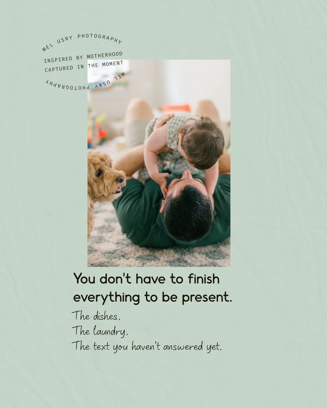 I used to think presence meant getting everything else out of the way first. ⁠
⁠
Dishes done.⁠
Inbox cleared.⁠
Laundry folded.⁠
⁠
THEN I could finally relax and be with my people.⁠
⁠
Turns out that day never actually comes. ⁠
⁠
There's always somethi