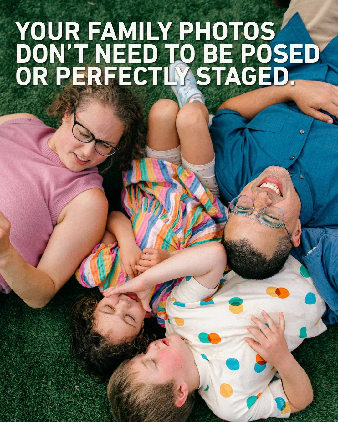 No one told this family to smile. Nobody said "closer together" or "chin up." They just piled on the grass, chased bubbles across the yard, and argued over whose ice cream flavor was the best.⁠
⁠
That's the whole session. That's t