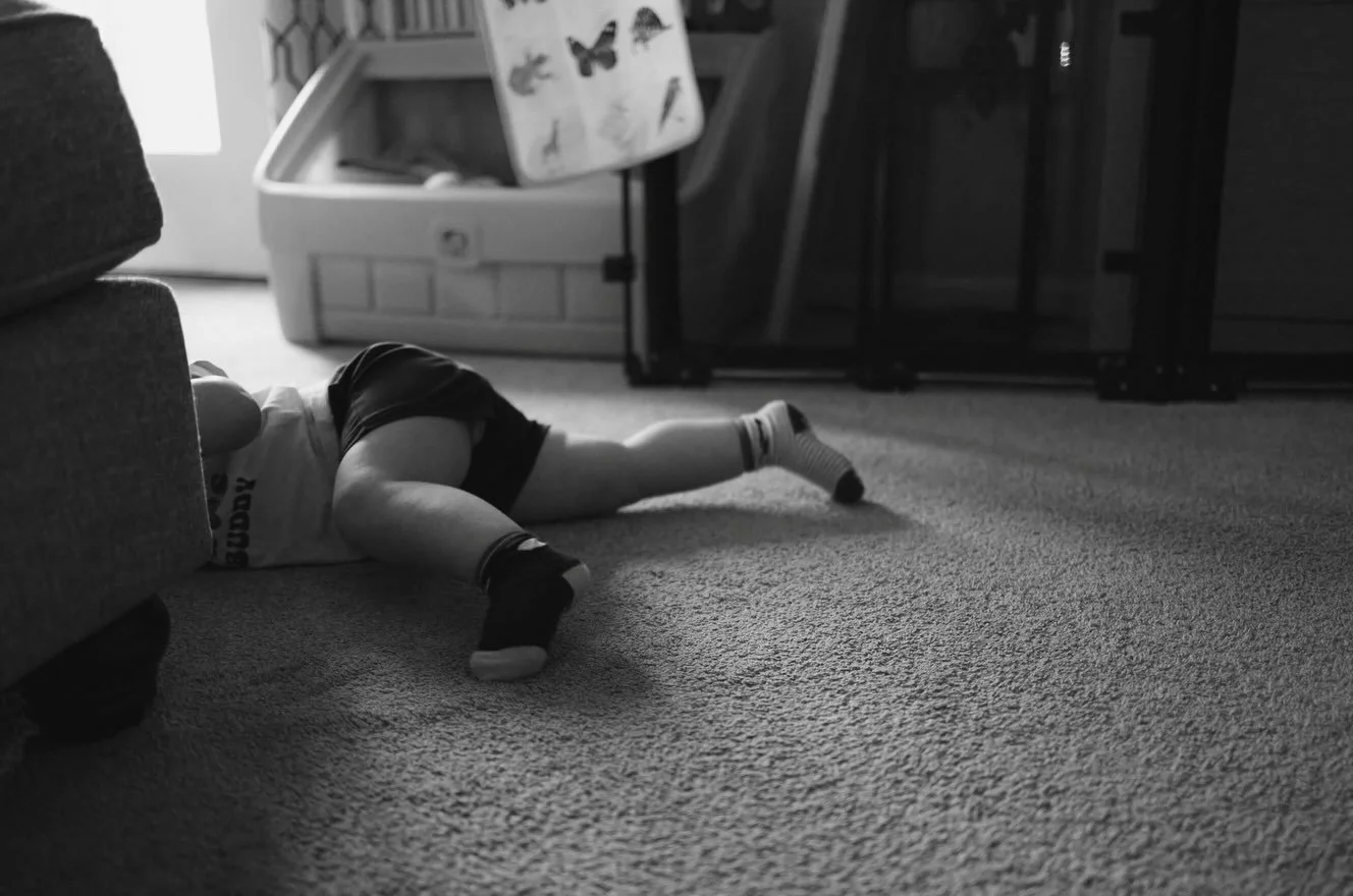 Remnants of an ordinary Sunday morning at home.

Dad cooking breakfast, messy counters in desperate need of tidying, the kid running around with a lemonade hanging out of his mouth, toys on the floor, toys on the couch, snuggles with mom while watchi