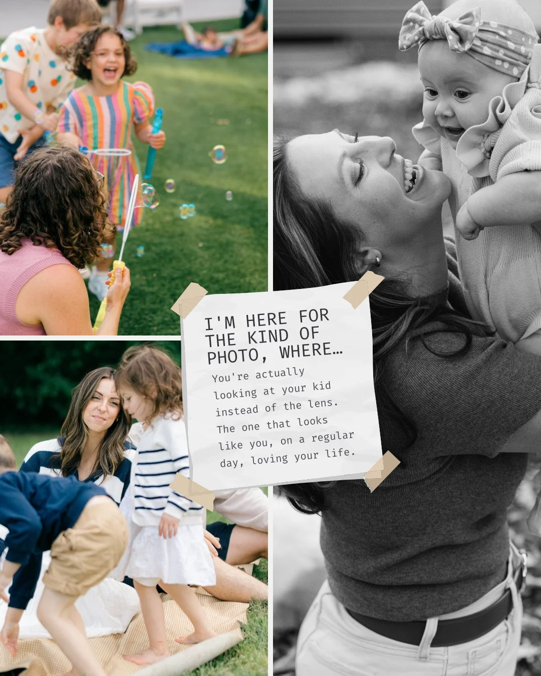 I talk to a lot of moms who are in the season of&hellip; ⁠
⁠
Sleep deprived. ⁠
Still figuring out who they are with this new job title. ⁠
Wanting so badly to be in the photos&hellip;⁠
BUT they&rsquo;re convinced they need to look a certain way first.