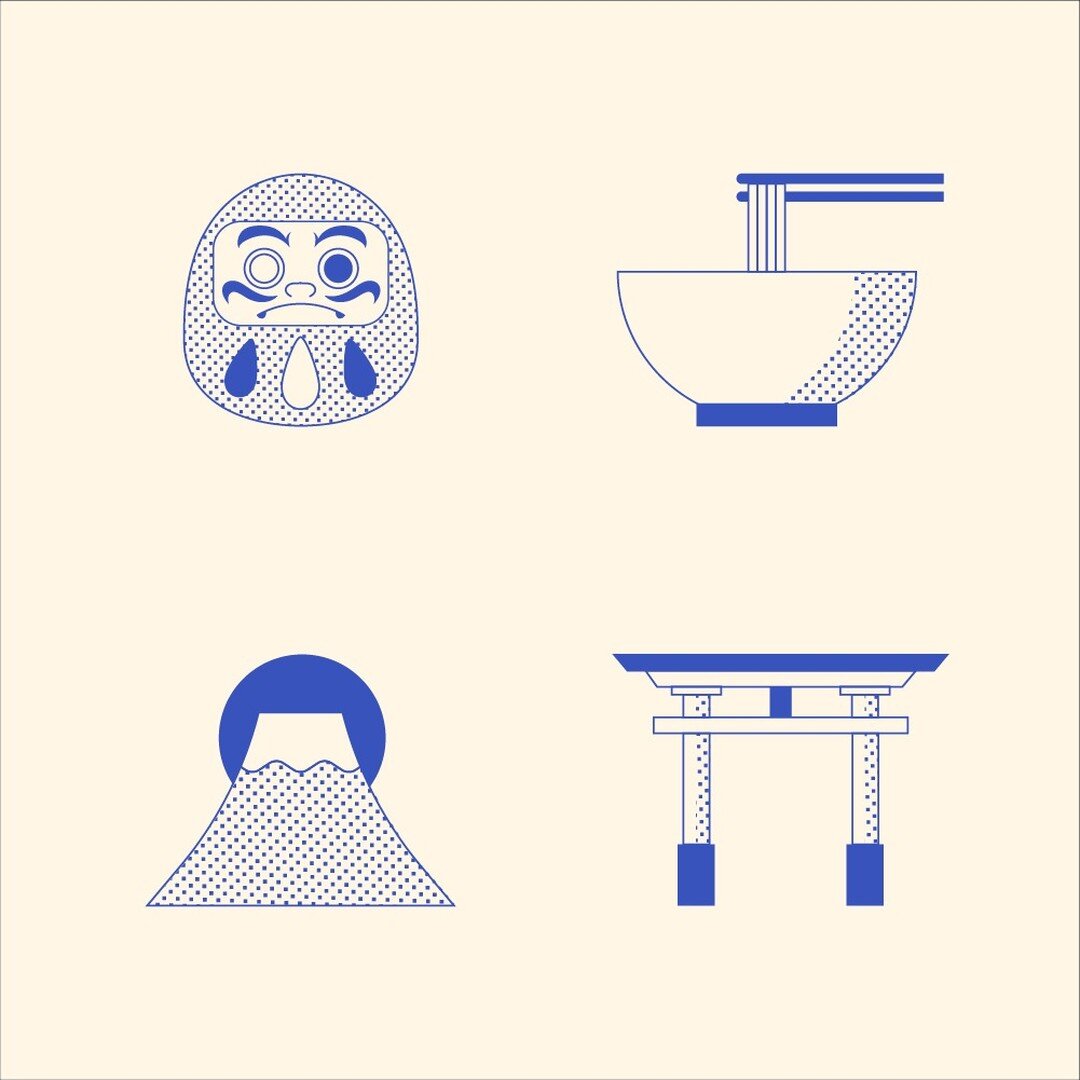 Simple and fun. Did these illustrations a while ago for a personal project and jazzed them up a teensy bit 'cos I felt like it. 

Japanese illustrations &amp; icons.