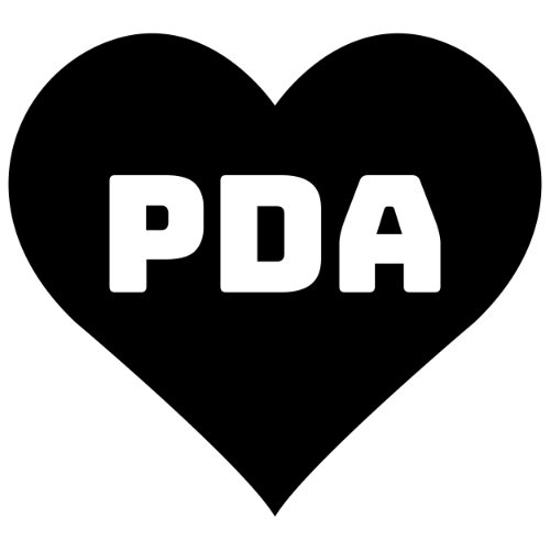 Black background with the white text 'PDA' in the center.