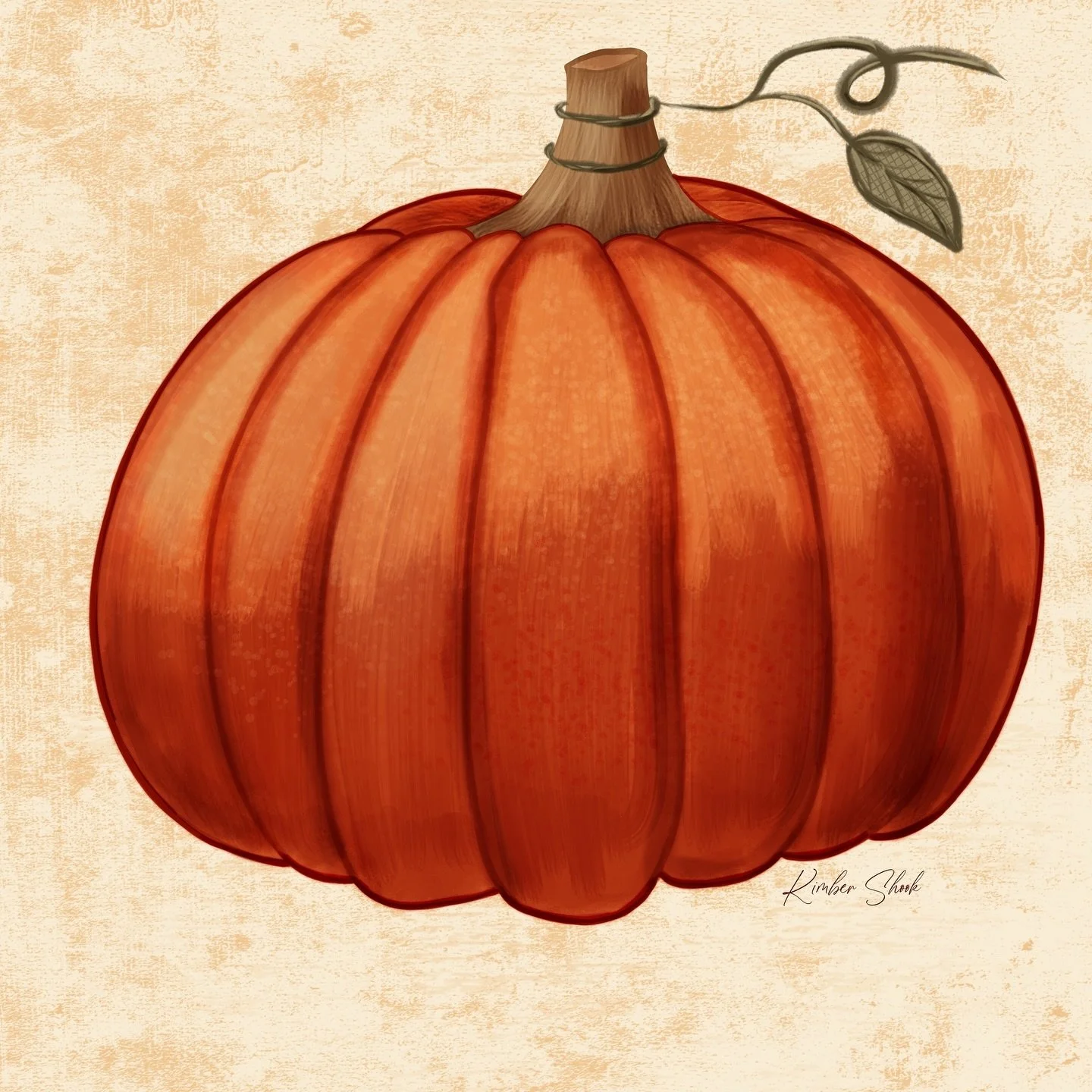 Loving the Fall vibes&hellip; Rustic Farmhouse Pumpkin using my Rustic Farmhouse Procreate Brushes&hellip;. 36 minutes, 578 strokes