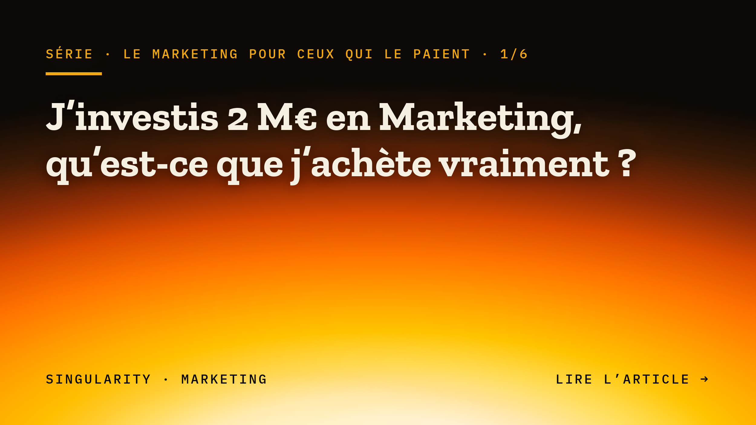 Le Marketing pour ceux qui le paient 1/6