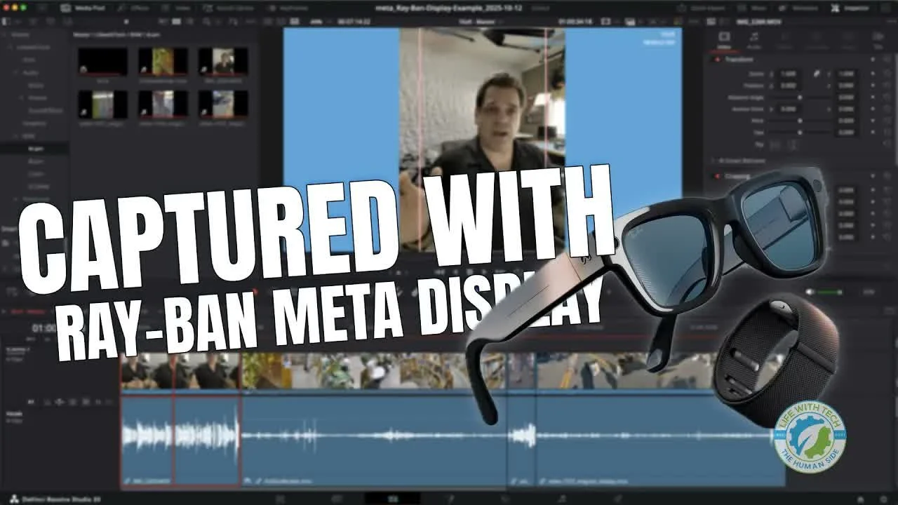 Ray Ban Meta Display Glasses Footage Test - Raw Sample in 4K Timeline