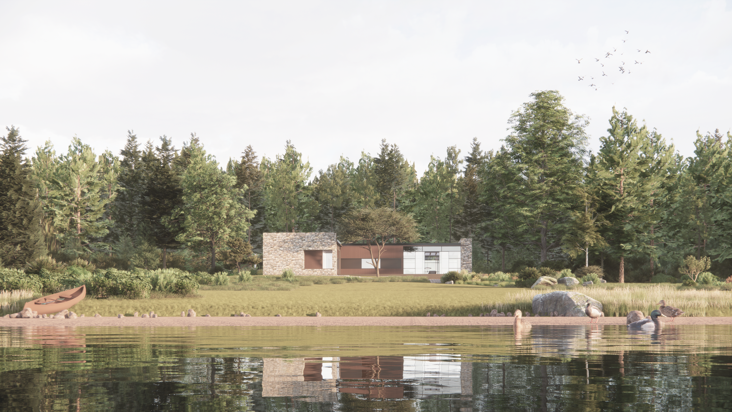 exterior perspective from water