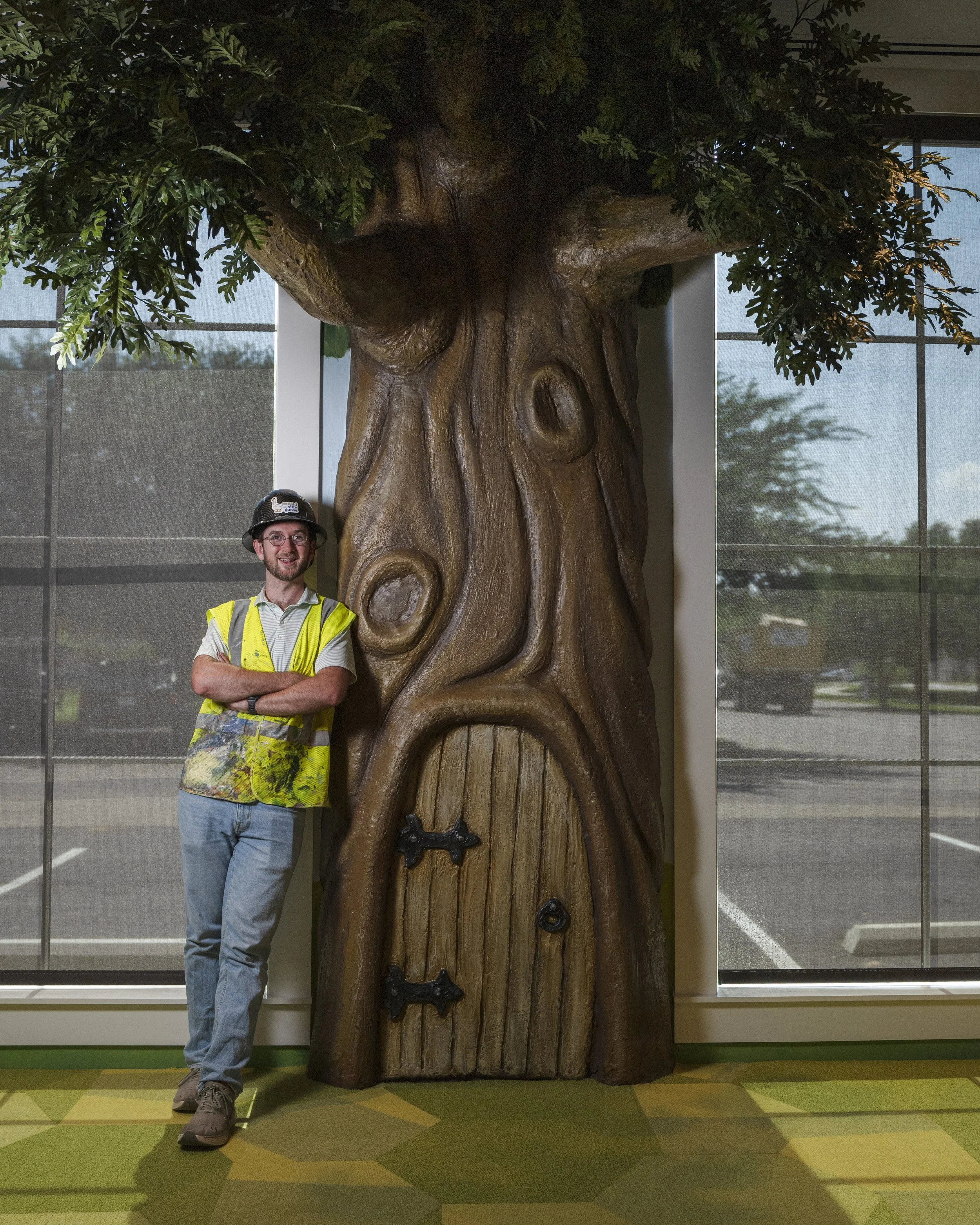 Sculptural reading tree created by Banks Compton for the children's section of Foley Community Library.