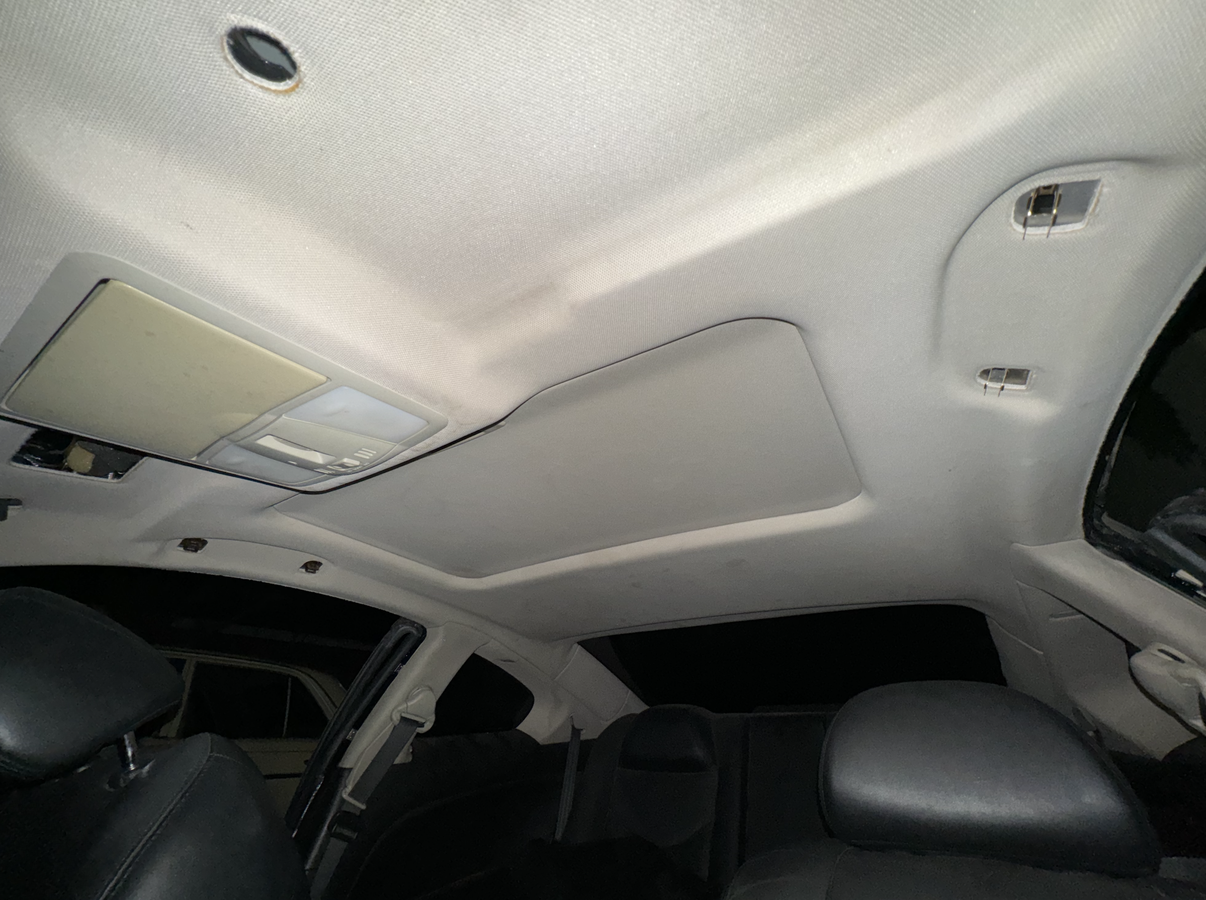 Infinity G37 before Suede Headliner with Starlight Headliner installation. Before pictures of Infiniti G37 being complete by Tucson Arizona business Milky Way Interiors