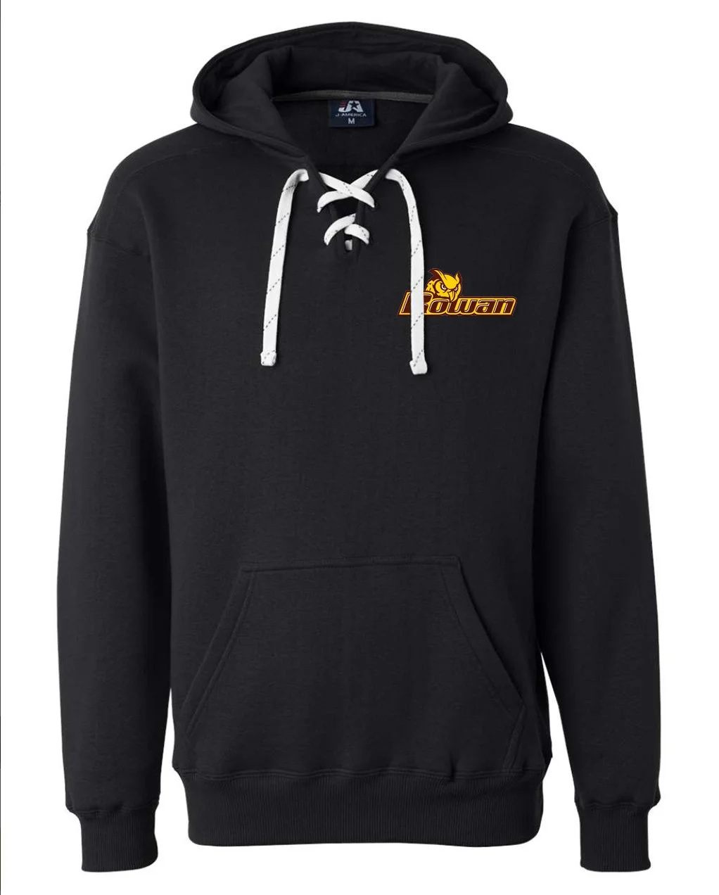 J America 8830 Lace Hooded Sweatshirt black pocket.jpg