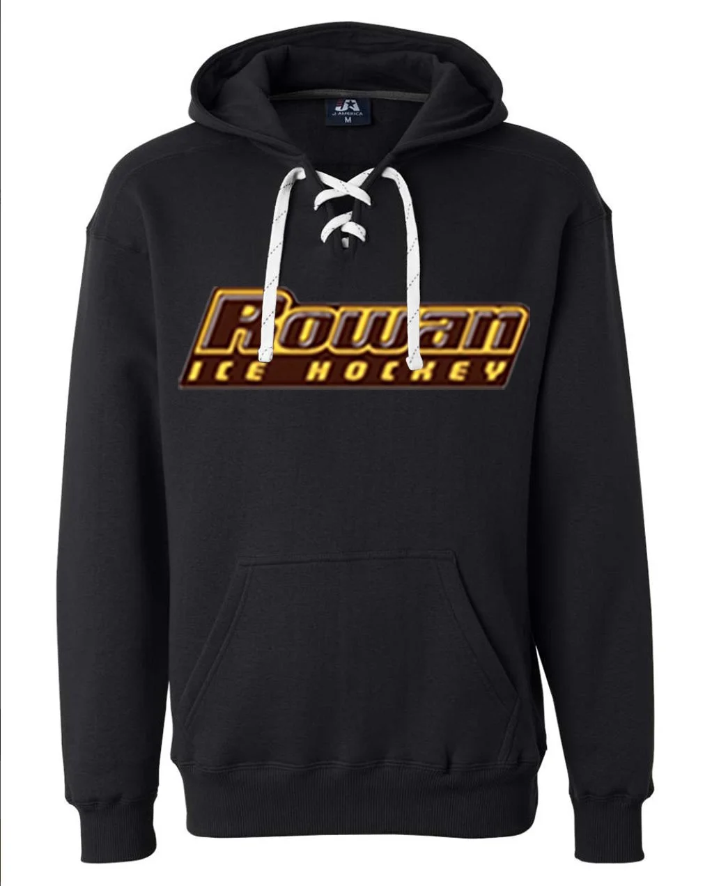 J America 8830 Lace Hooded Sweatshirt black big logo.jpg