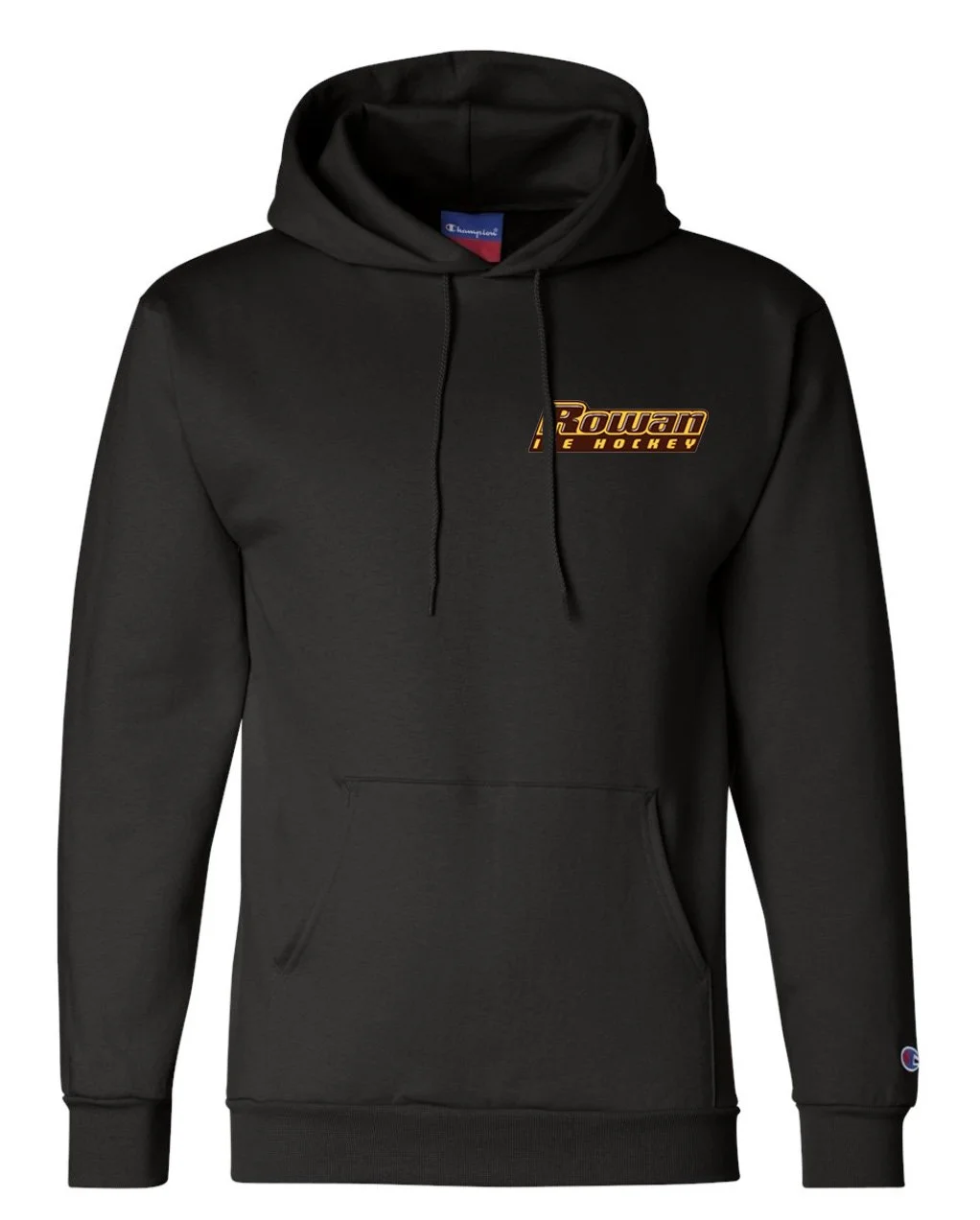 Champion Unisex Powerblend Hooded Sweatshirt s700 Black logo 2 pocket.jpg