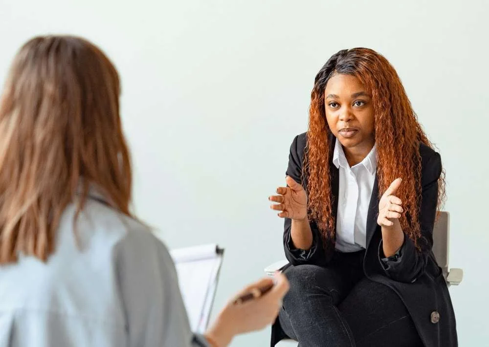 image of a black woman in therapy