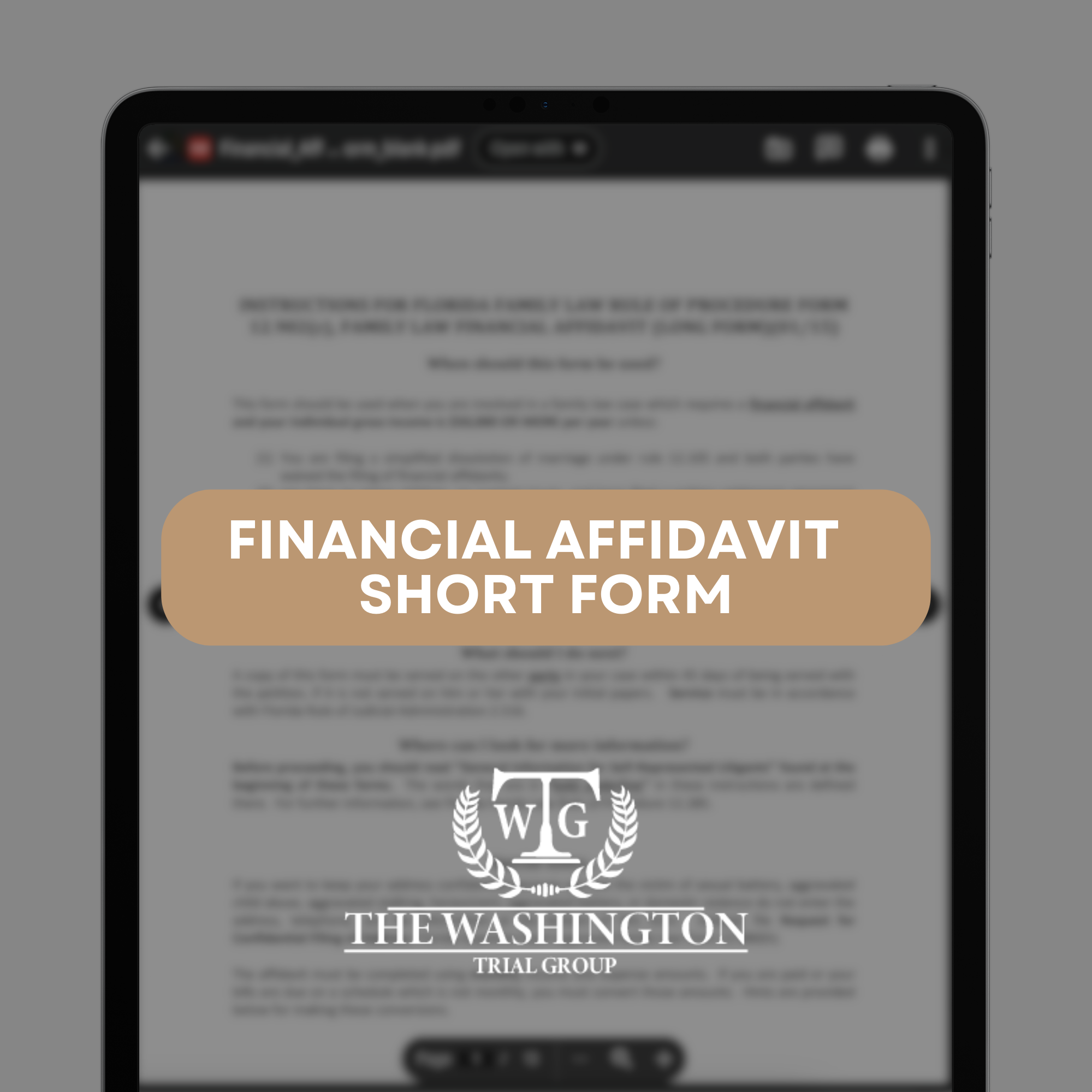 Financial Affidavit | Short Form| TWLG